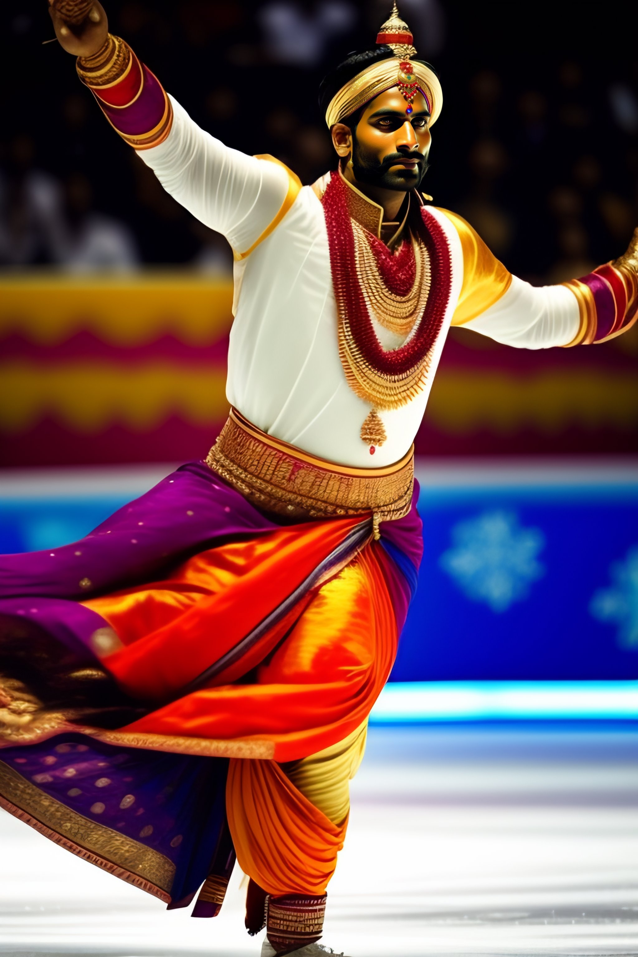 Lexica Indian Hindu Punjabi male wearing traditional dress skating in