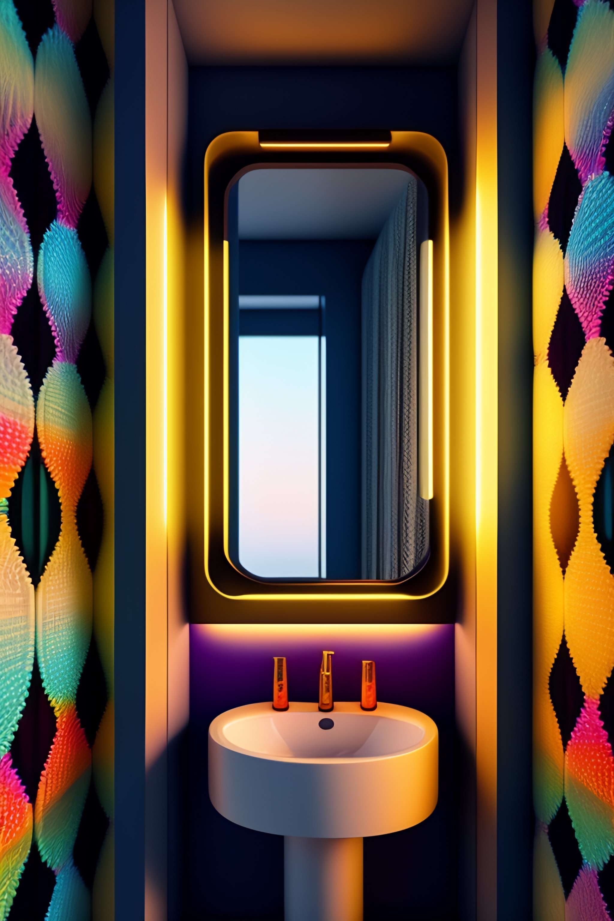 Curated visual reference: Geometric Patterned Bathroom Whey House Scandinavian Reference: Lexica The Most Psychedelic Geometric Patterned Bathroom Imaginable Intricate Textures