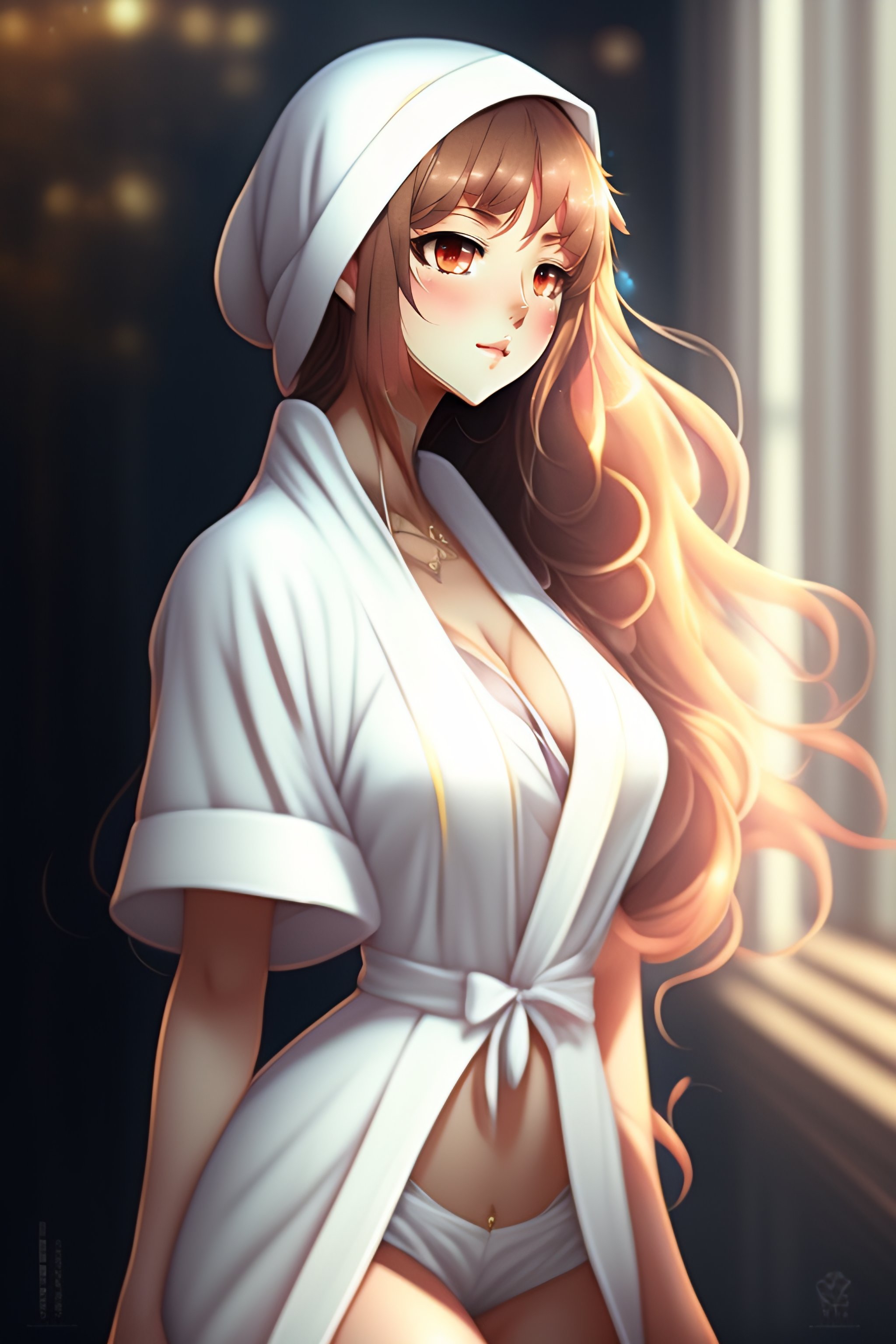 Lexica Anime girl in white robe