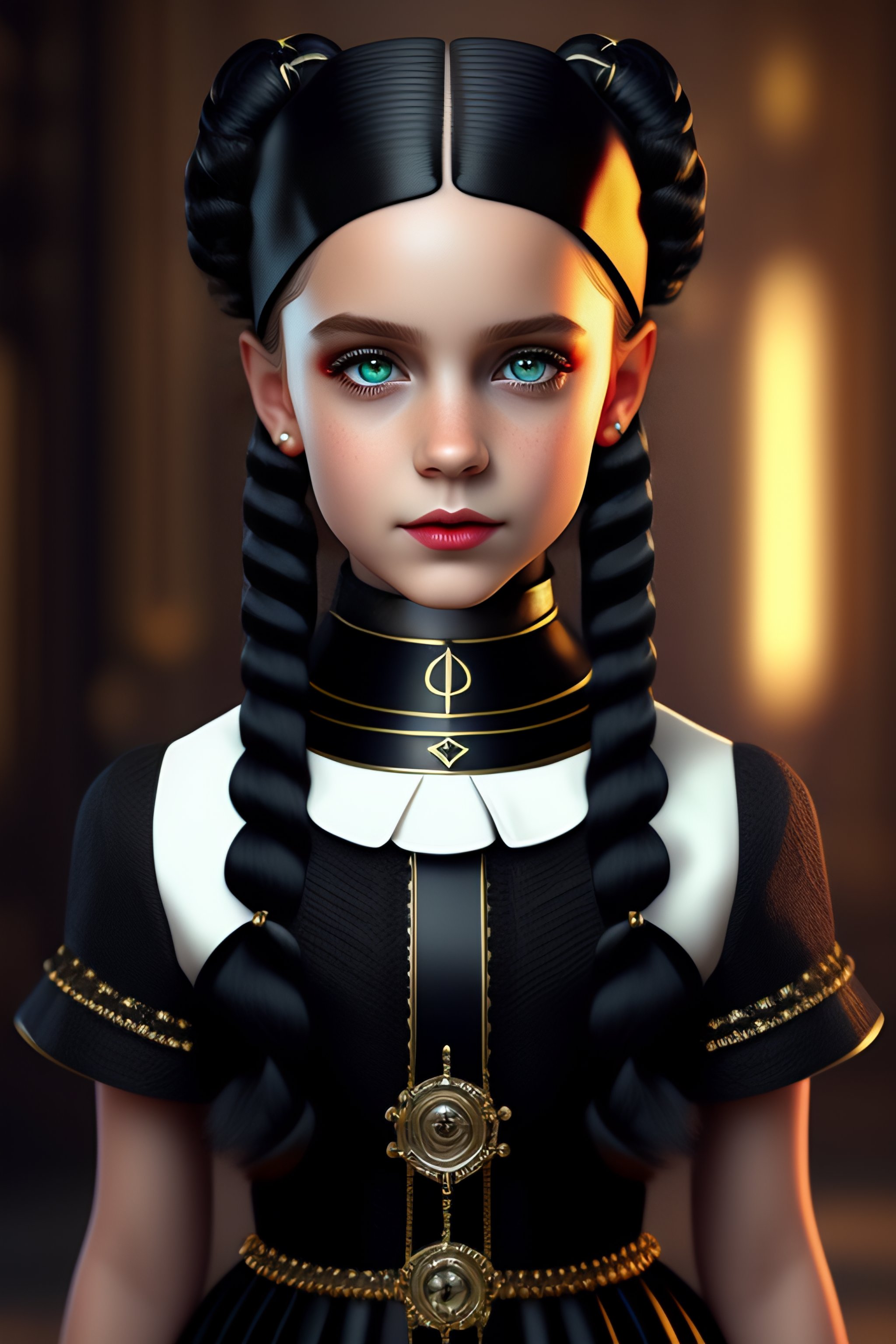 Lexica - Young Wednesday Addams stunning cyberpunk steampunk realistic ...