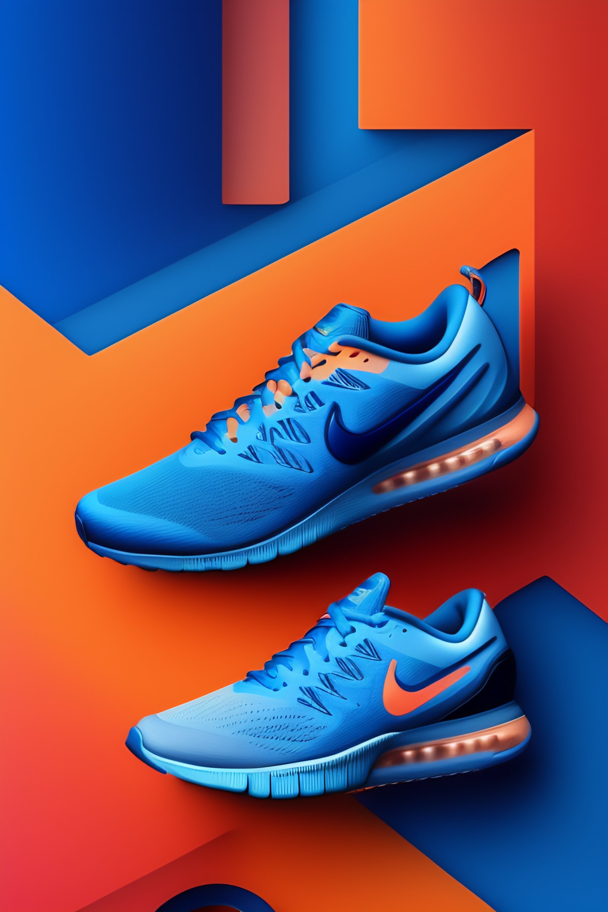 Blue and best sale orange nike sneakers