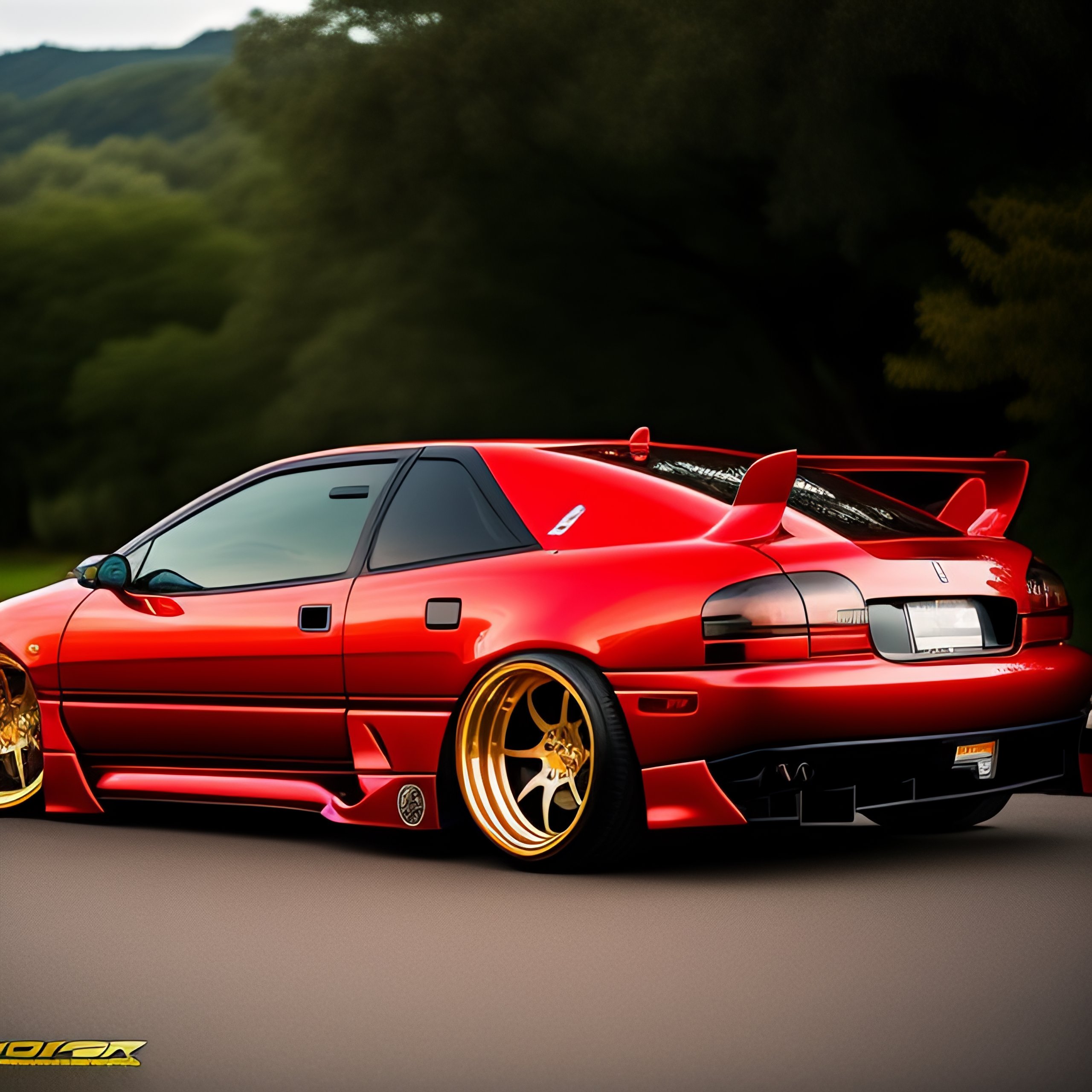 Lexica - A red mitsubishi eclipse 1999, rays volk racing te37v 18