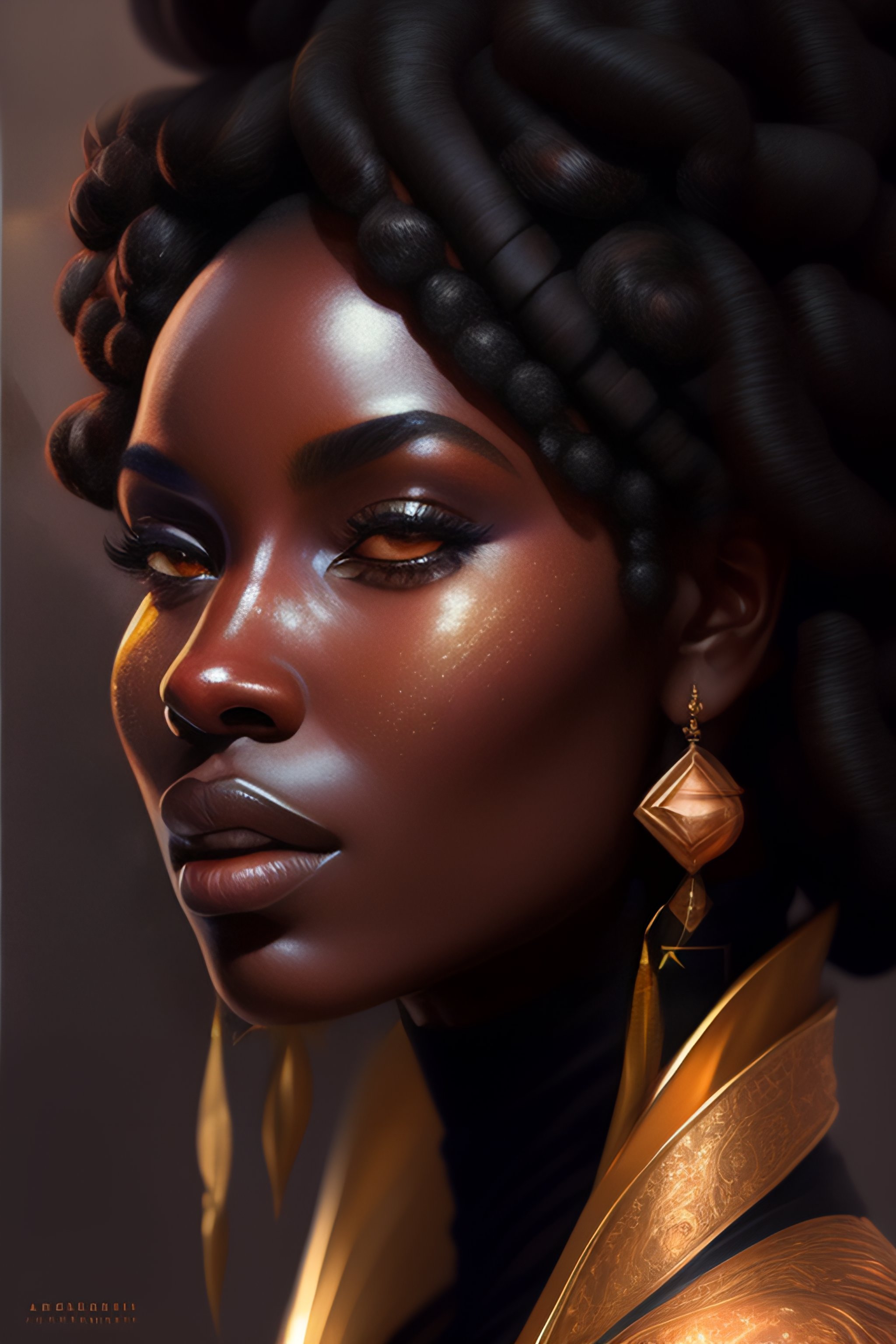 Lexica - The first portrait of a Queen, a beautiful black woman with ...