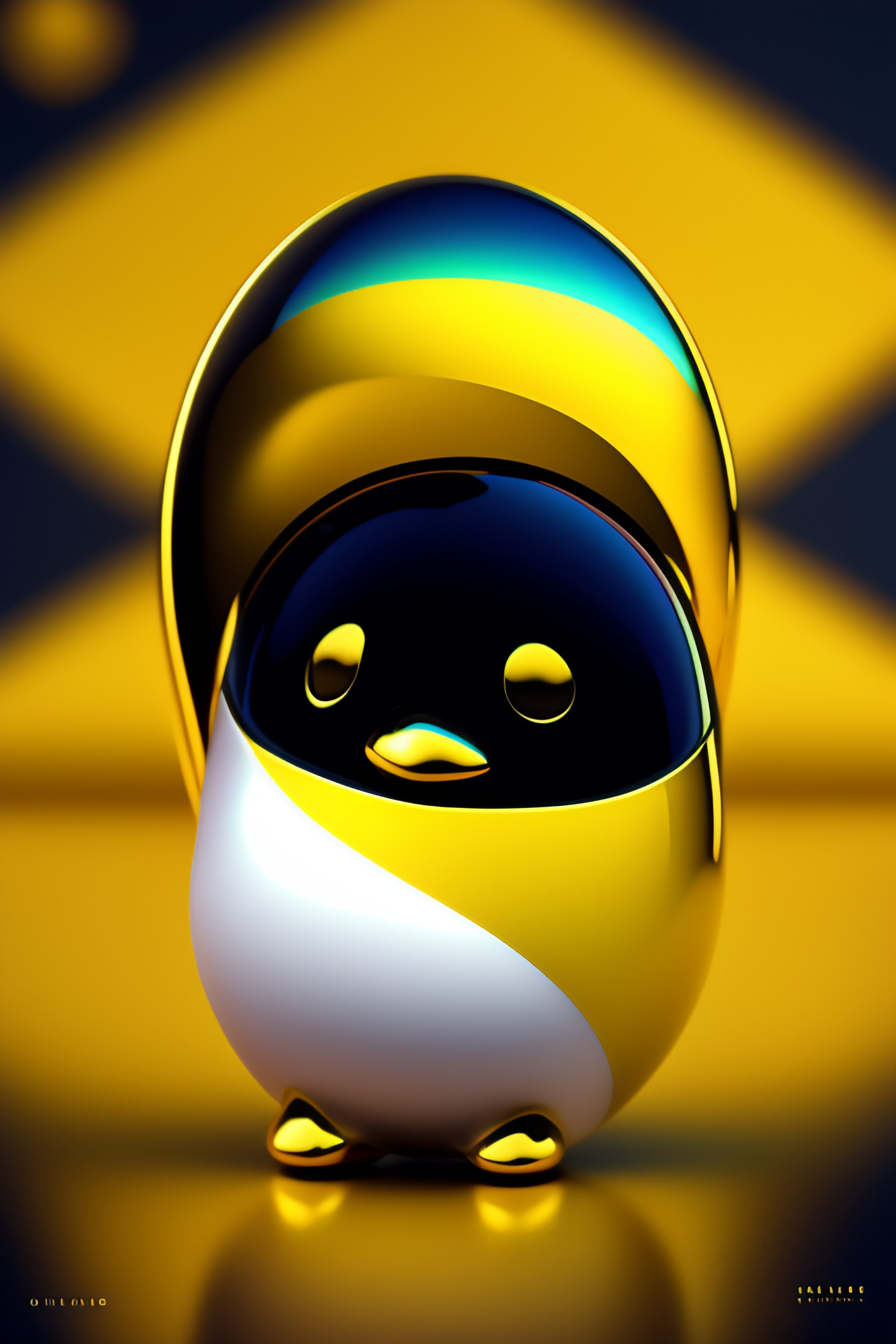 Lexica - Minimal galaxy penguin logo on yellow background