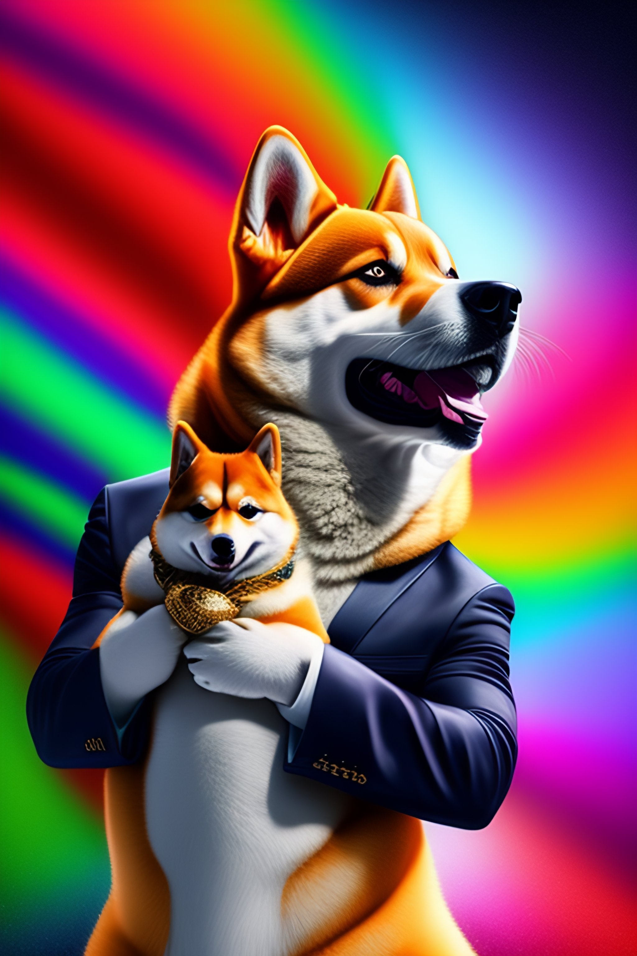 Lexica Vampire and shiba inu dog head man dancing hip hop dance