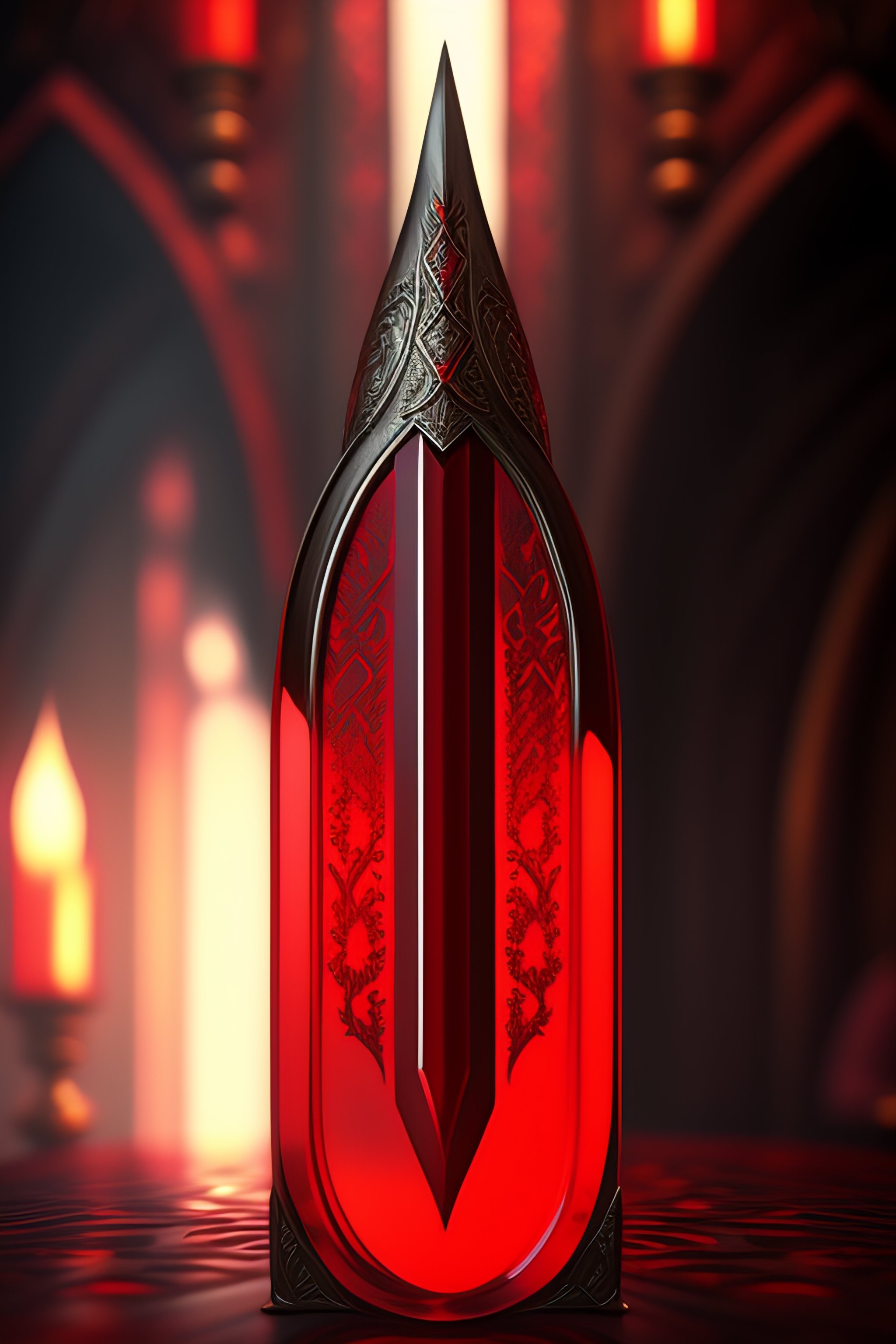 Lexica - Fantasy longsword made of transparent red glass, evil magic ...