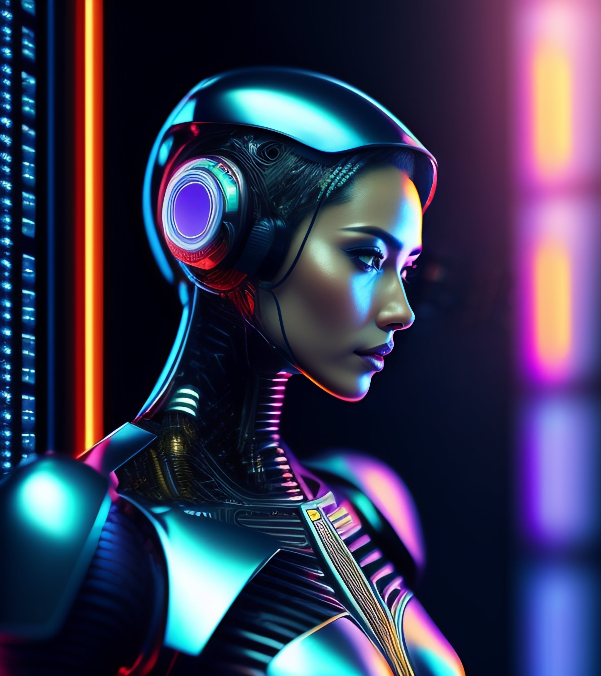 Lexica - Artificial intelligence system, hyper realistic, cyberpunk design