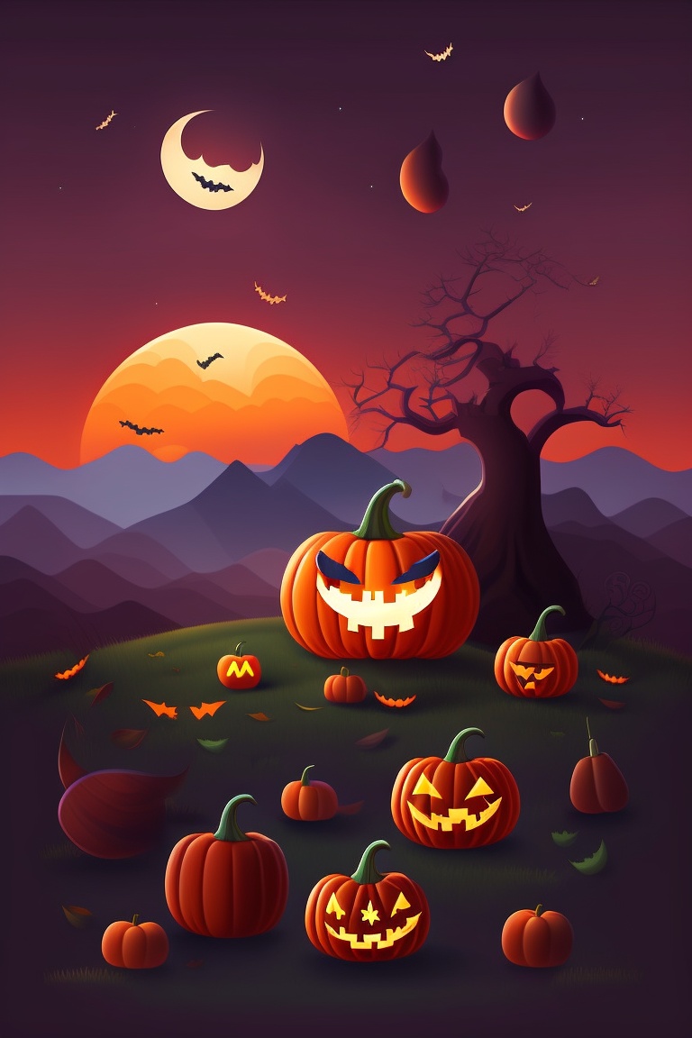 Lexica - ' Prompt 1: Artistic Image - Halloween Graphic Flat Design ...