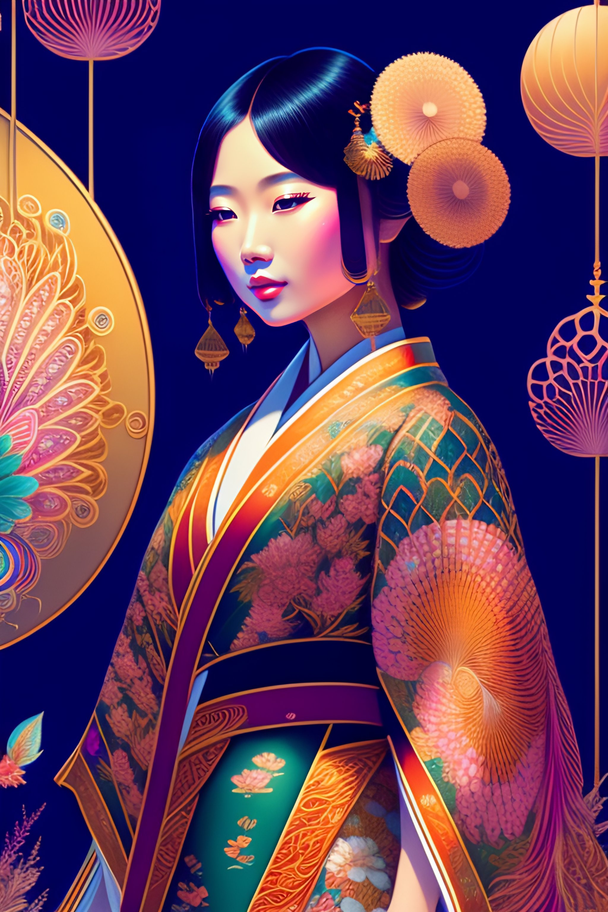 Lexica Detailed Scene Of A Female Japanese Goddess Wearing A 