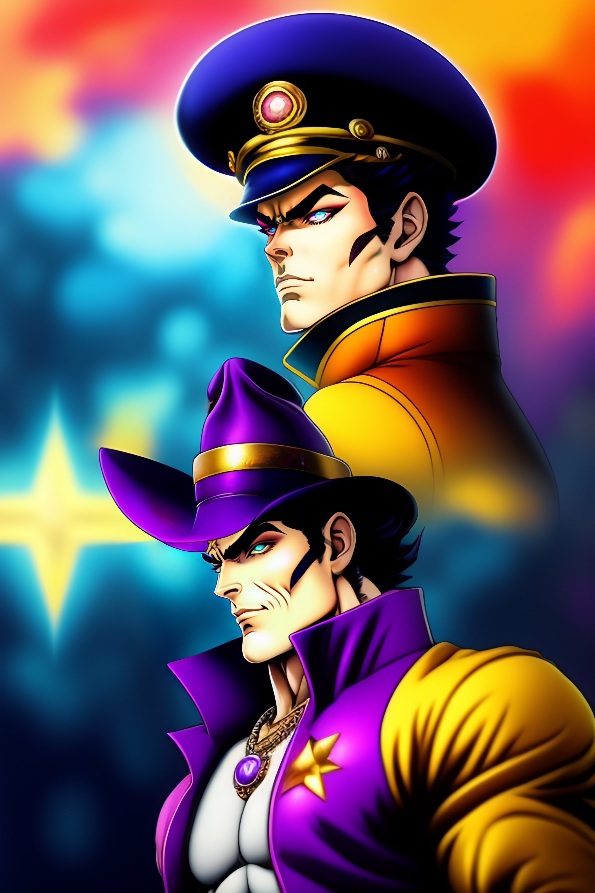 Lexica - Jotaro with angry star platinum stand, artstion