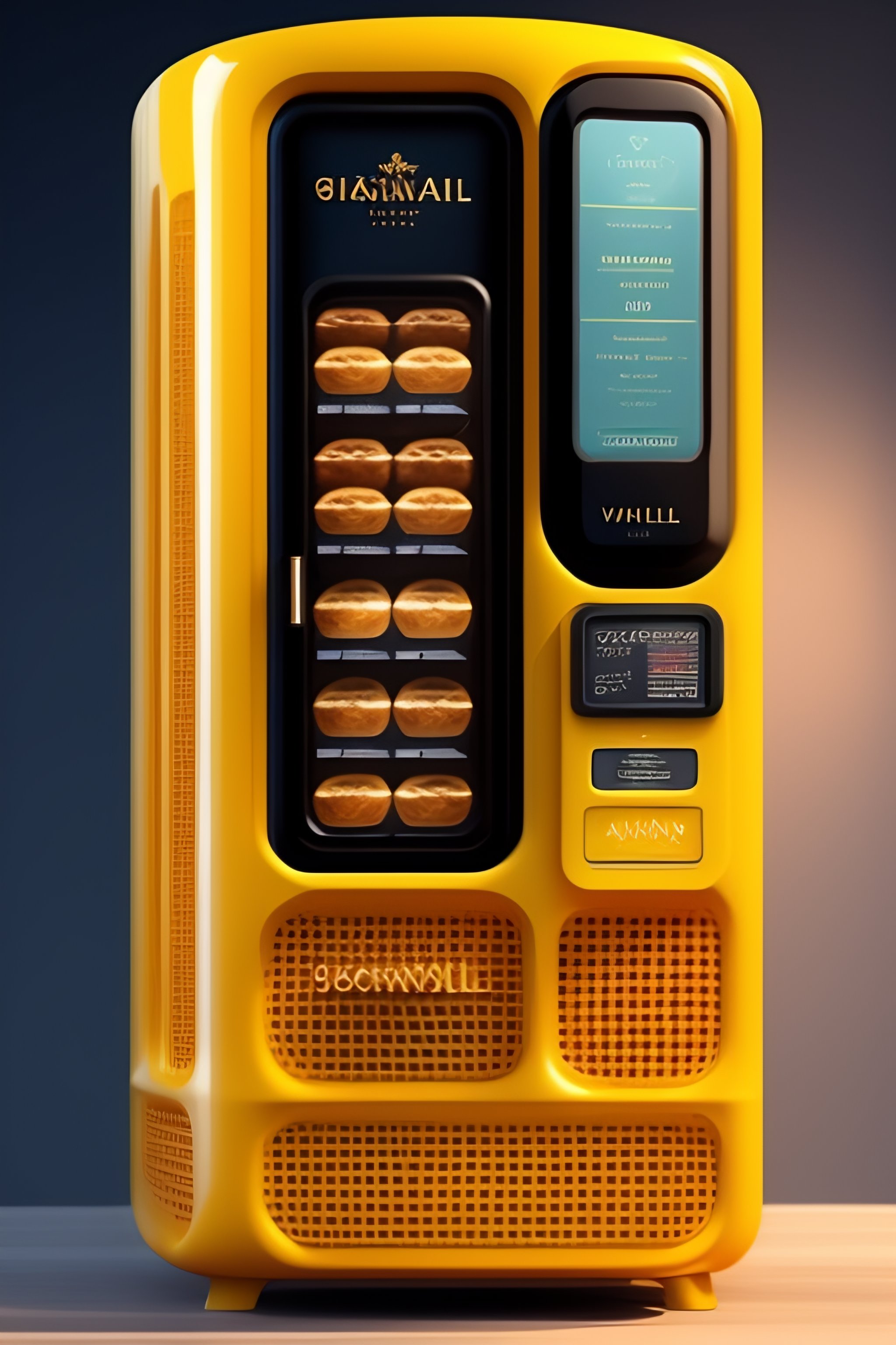 Lexica A waffle vending machine for breakfast, cute. Concept art