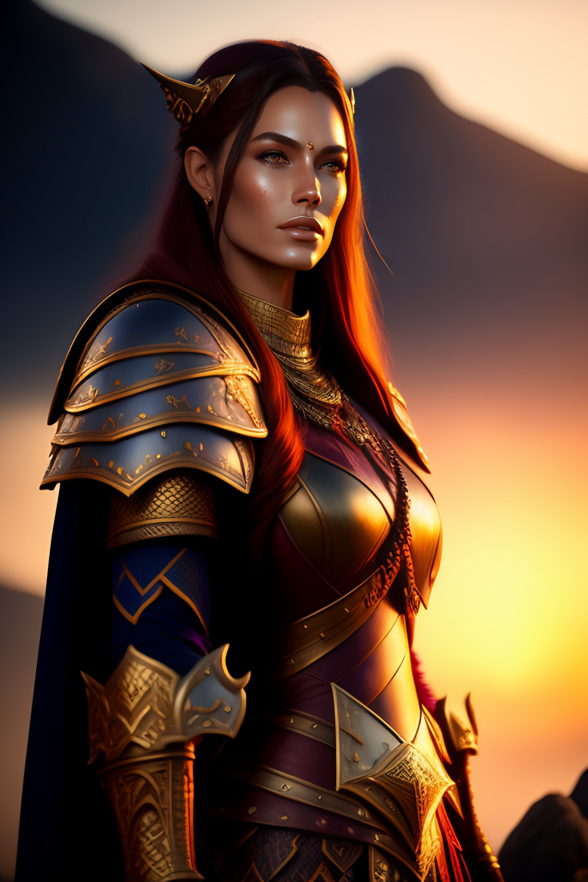 Lexica - Dungeons And Dragons Dragonborn Paladin On Sunset, Dramatic 