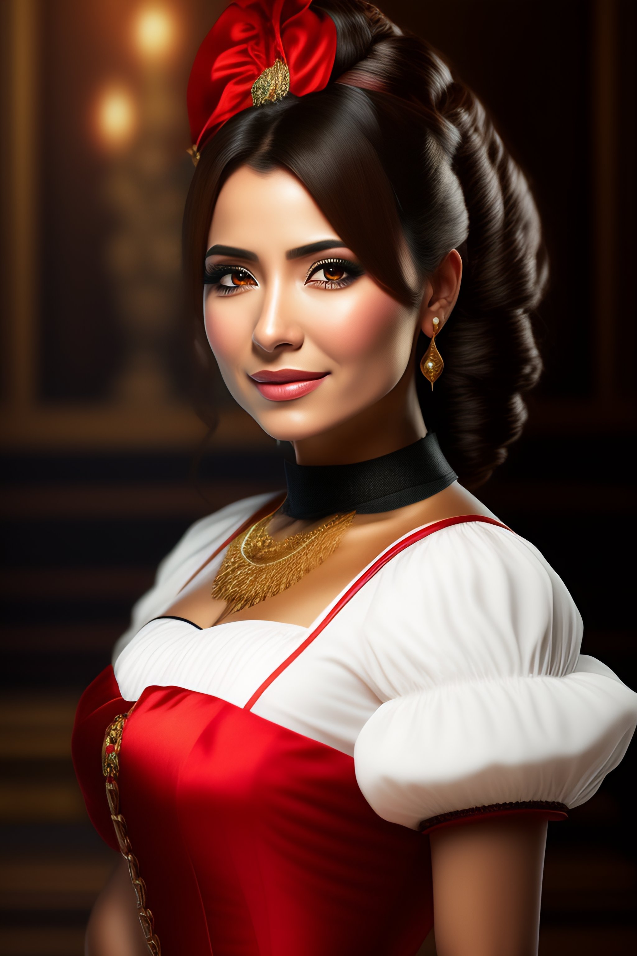 Lexica - Portrait of a Latina maid anime character hyper realistic