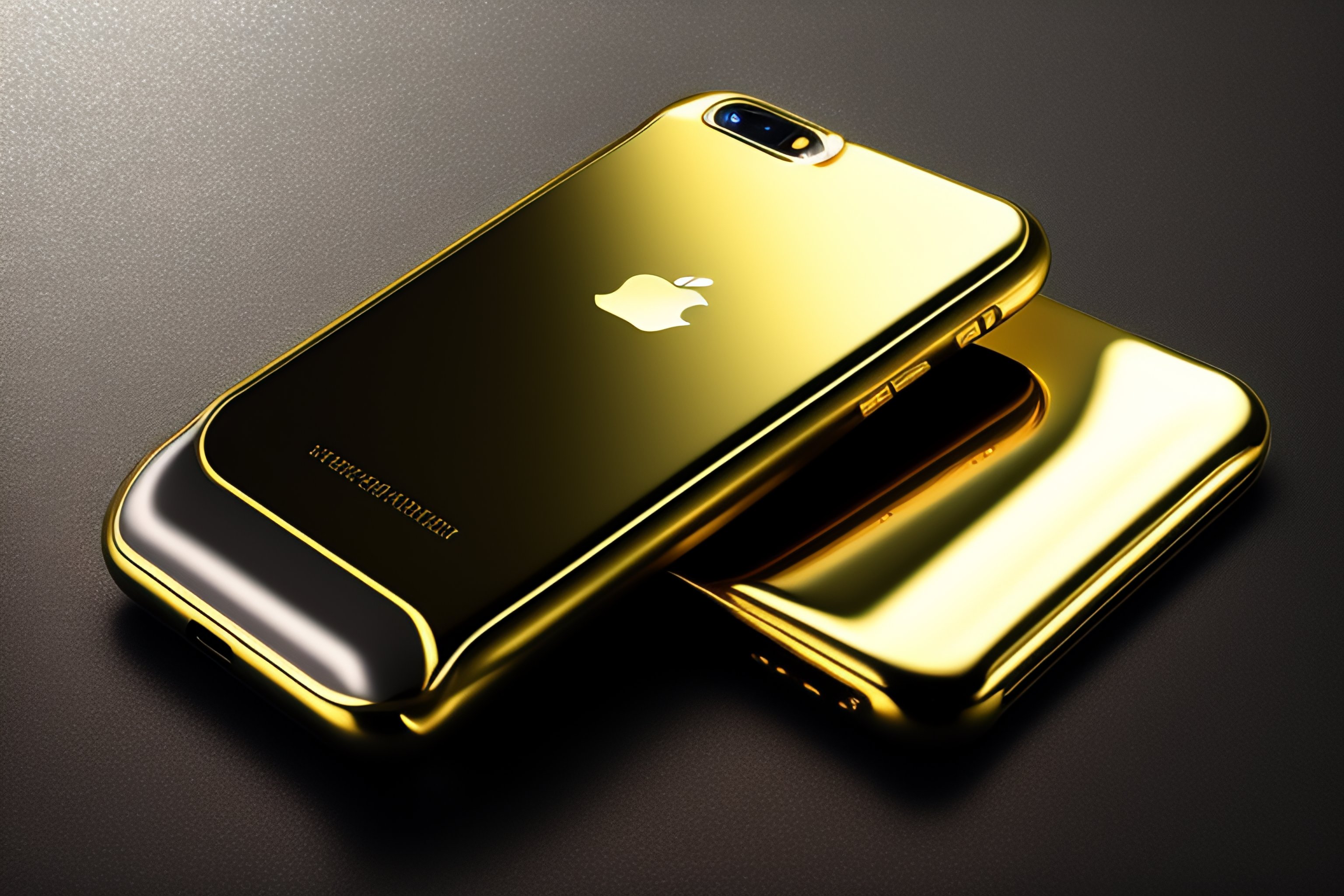 Lexica - A smartphone in a thin metallic silver-gold color, on a white ...