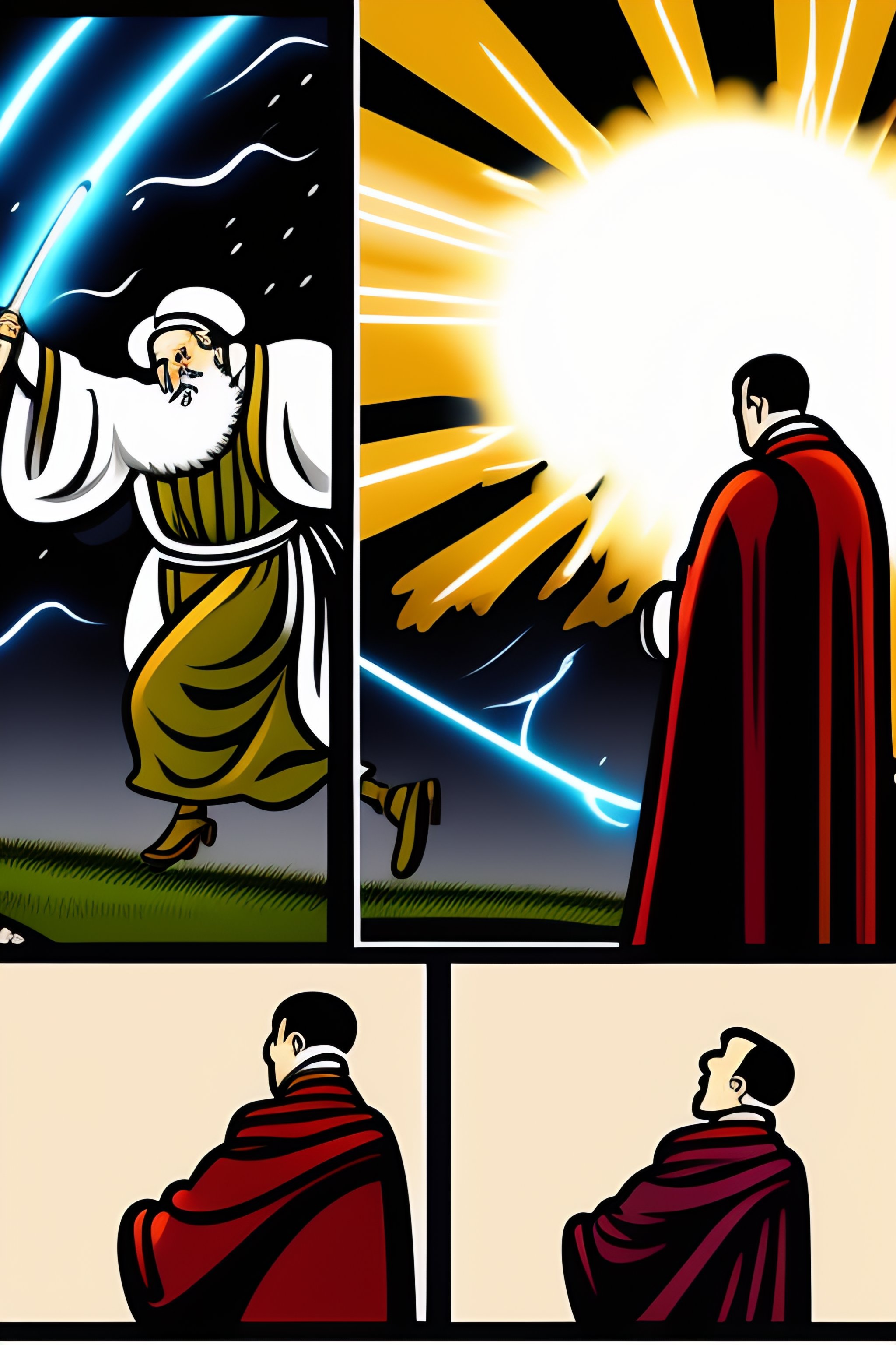 Lexica - Multipanel Cartoon Comic of catholic Monk being hit by ...