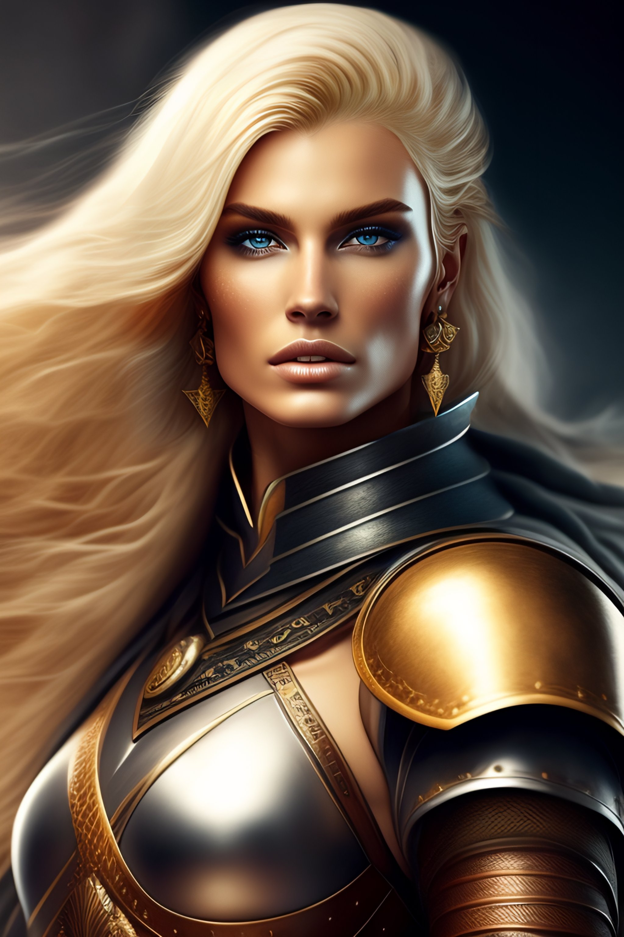 Lexica - Womem warrior, short hair, blonde, long sword