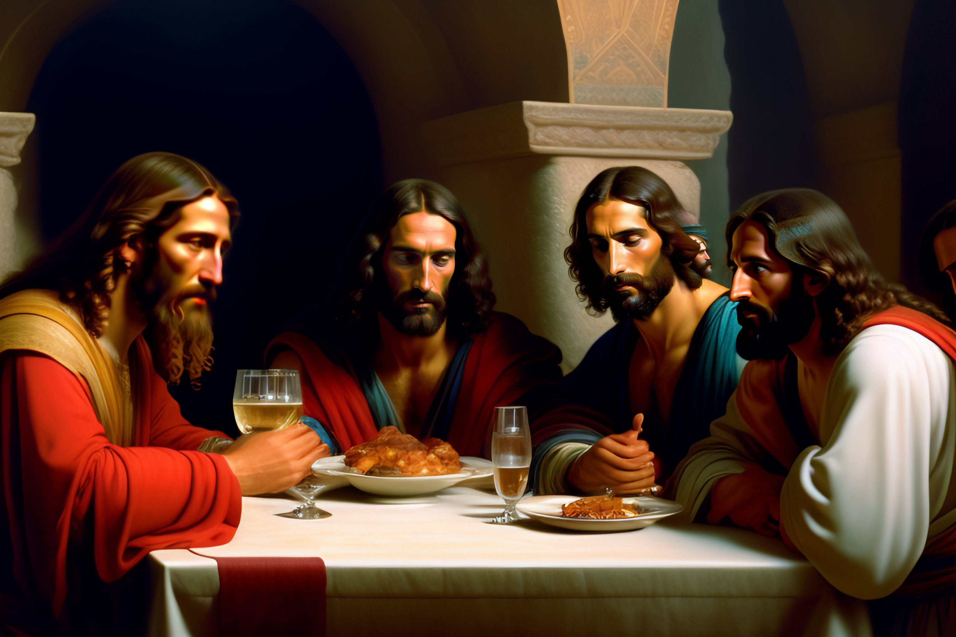 Lexica - Color photo realist , year 1, photo of the last supper, jesus ...