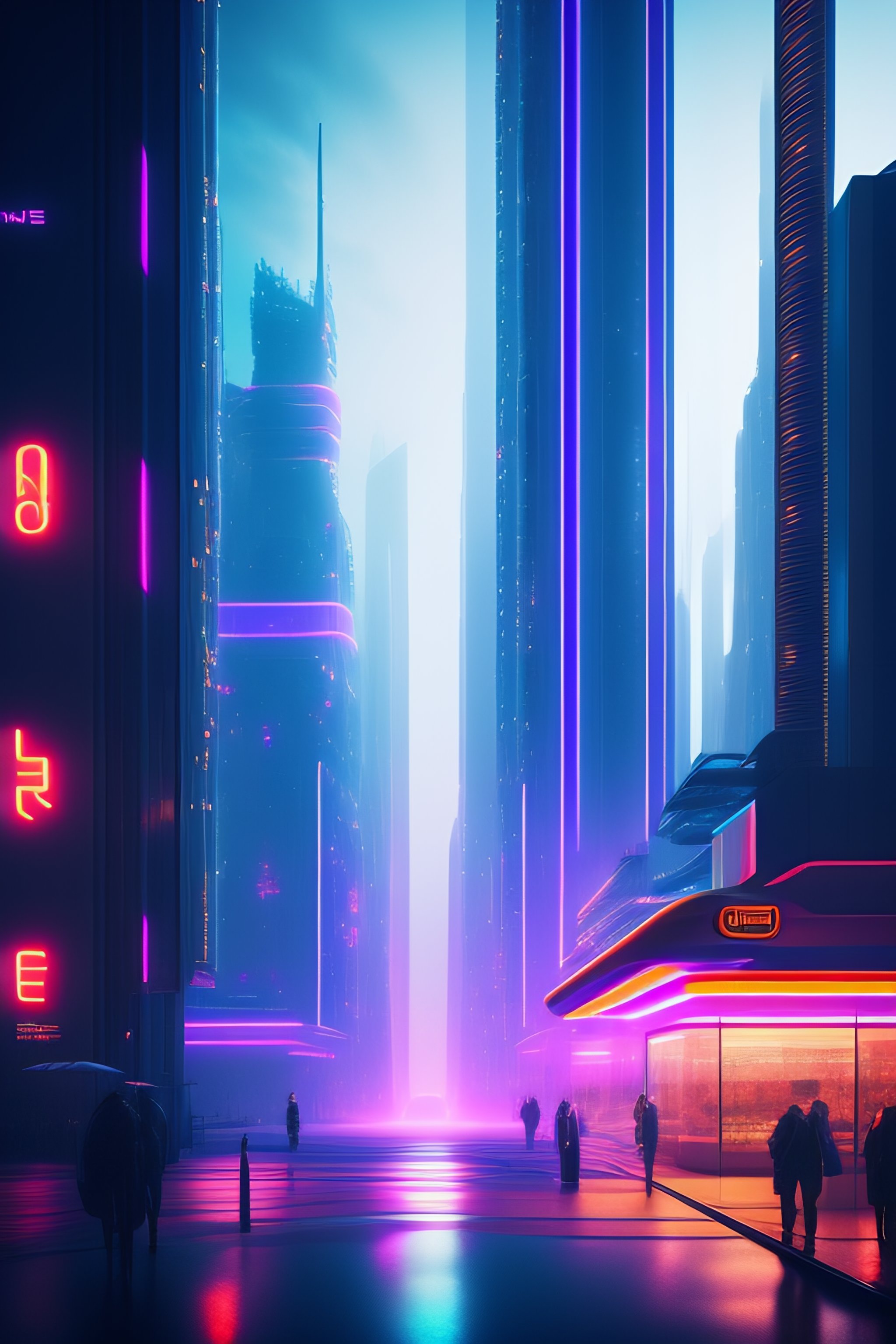 Lexica - Future city ,neon light, 8k , high definition,