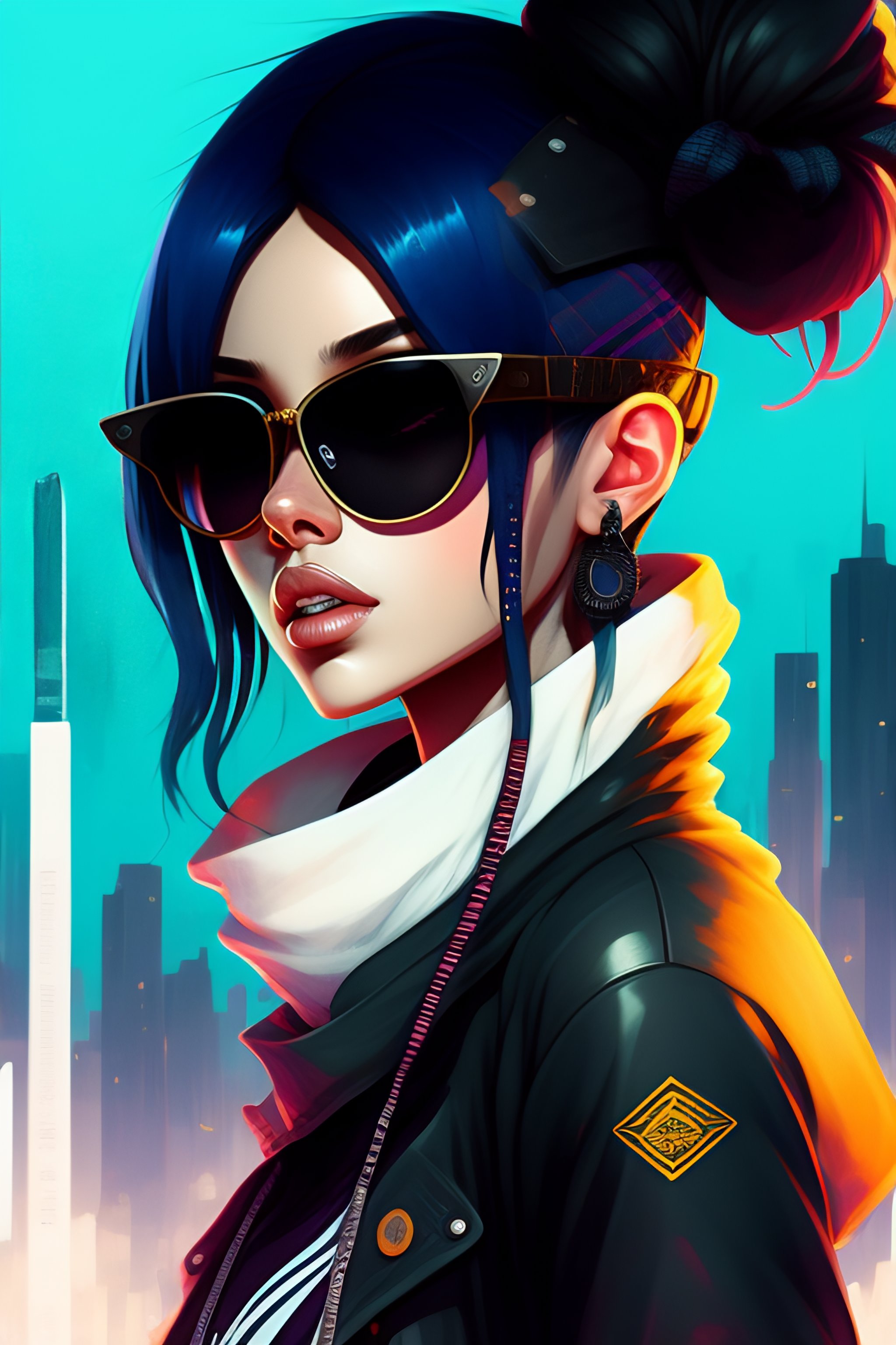 Lexica - Highly detailed portrait of a sewer emo punk woman Michel ...