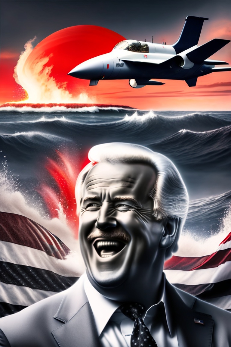 Lexica Badass scary joe biden in a swimming pool seen from the