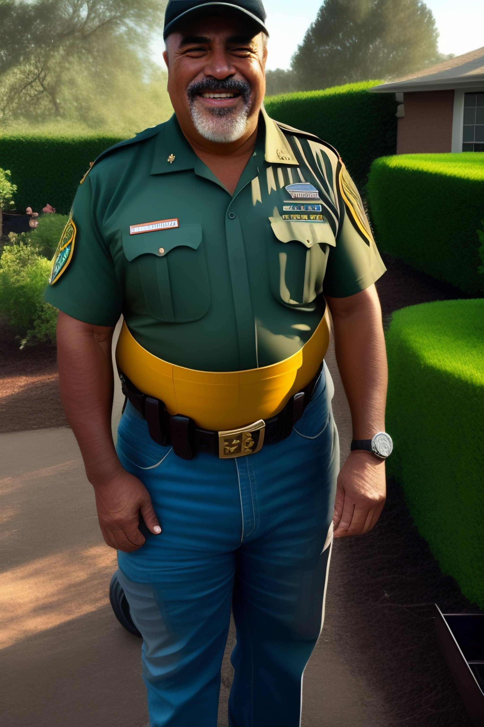 Lexica Smiling hispanic uncle gardener