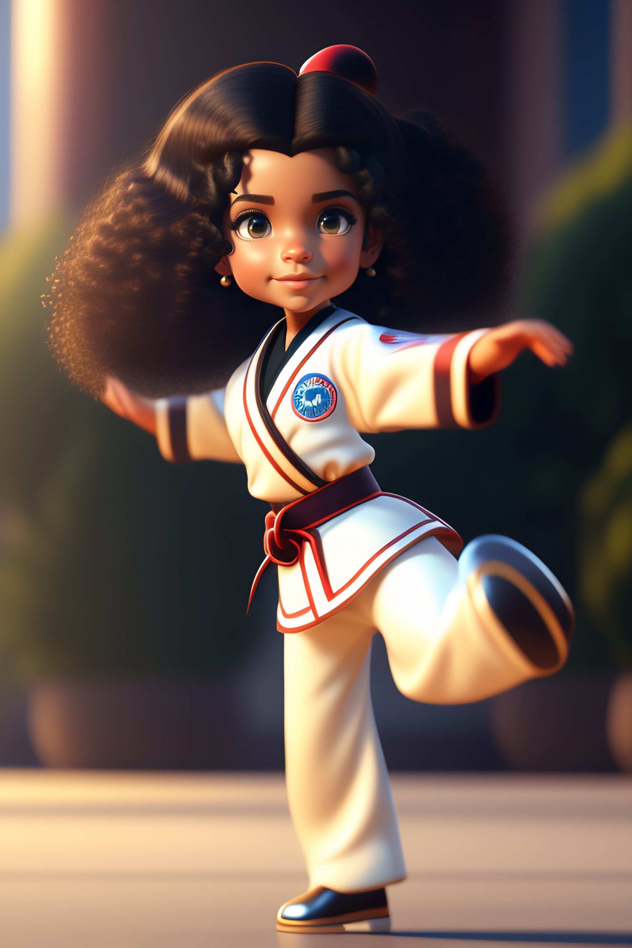 Lexica Disney pixar visual of a sassy girl with shoulder length black