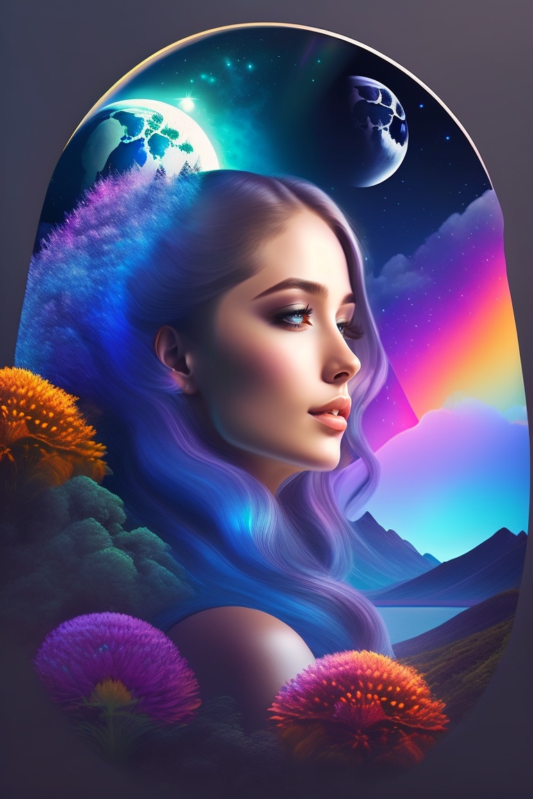 Lexica - Portrait of a beautiful young lady with flowers, night ...