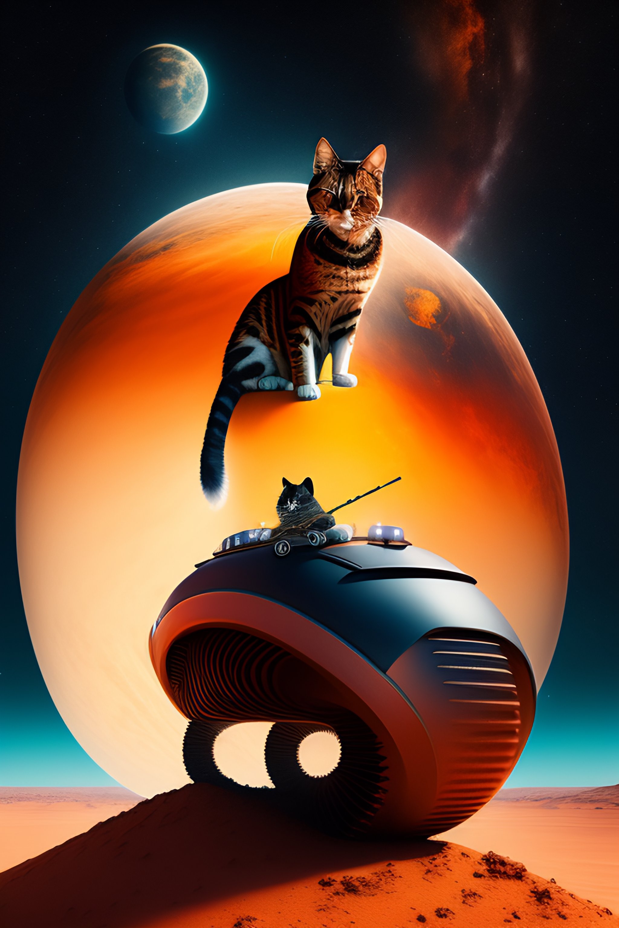 Lexica - A man riding a cat on mars