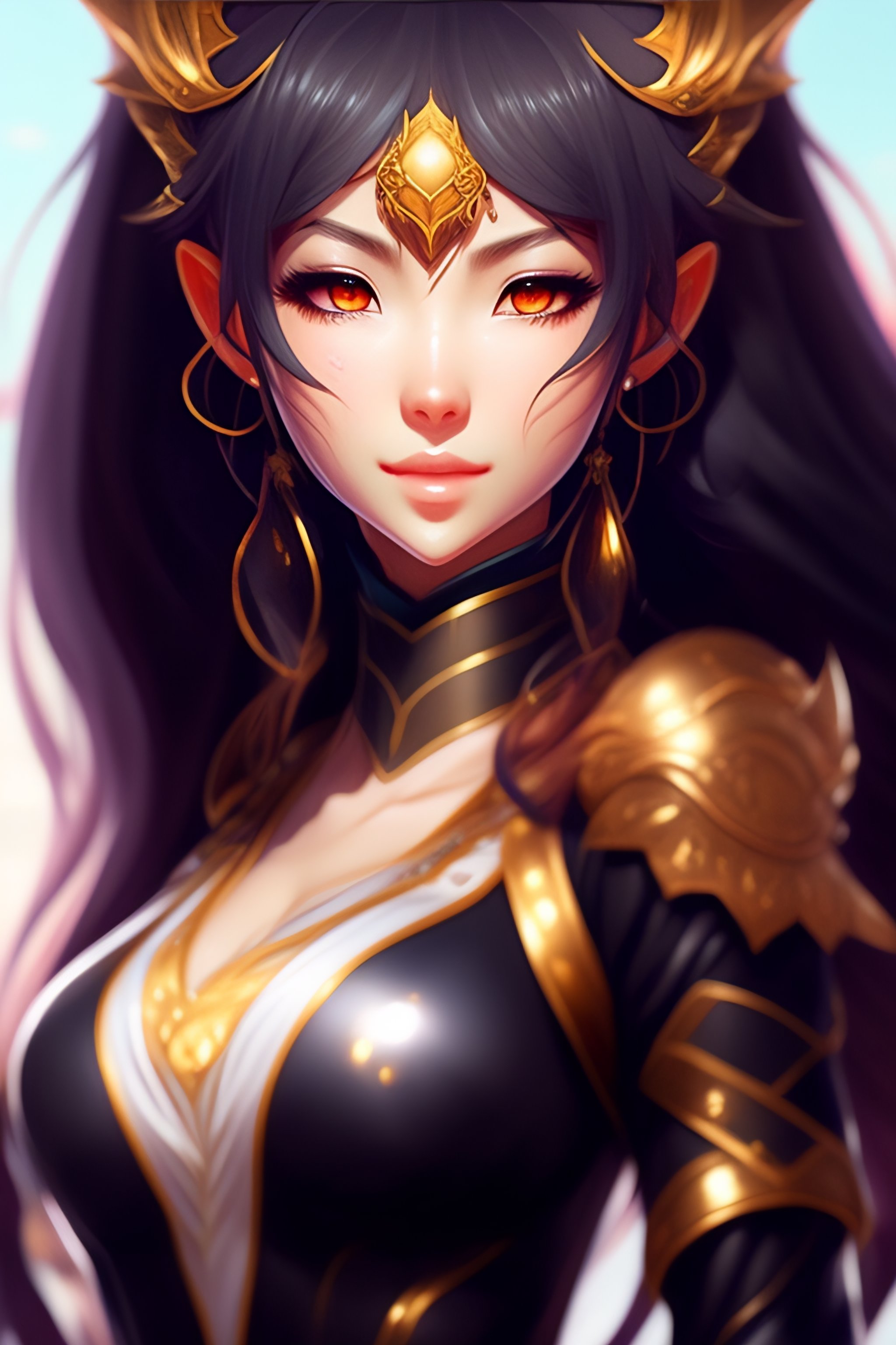 Lexica - Character concept art of an anime dragon lady | | cute - fine -  face, pretty face, realistic shaded perfect face, fine details by stanley  ar...