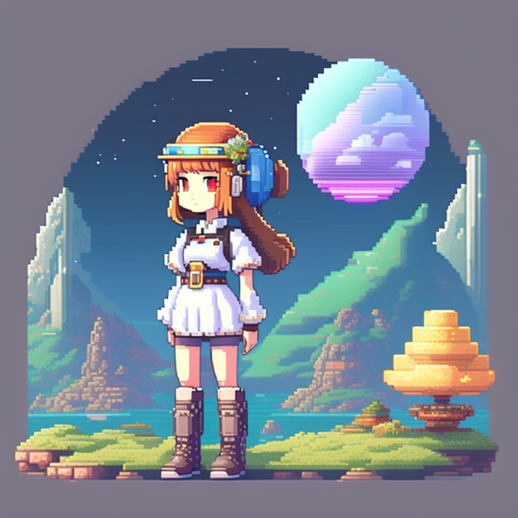 Drew my solarpunk OC welcoming you into her home : r/PixelArt