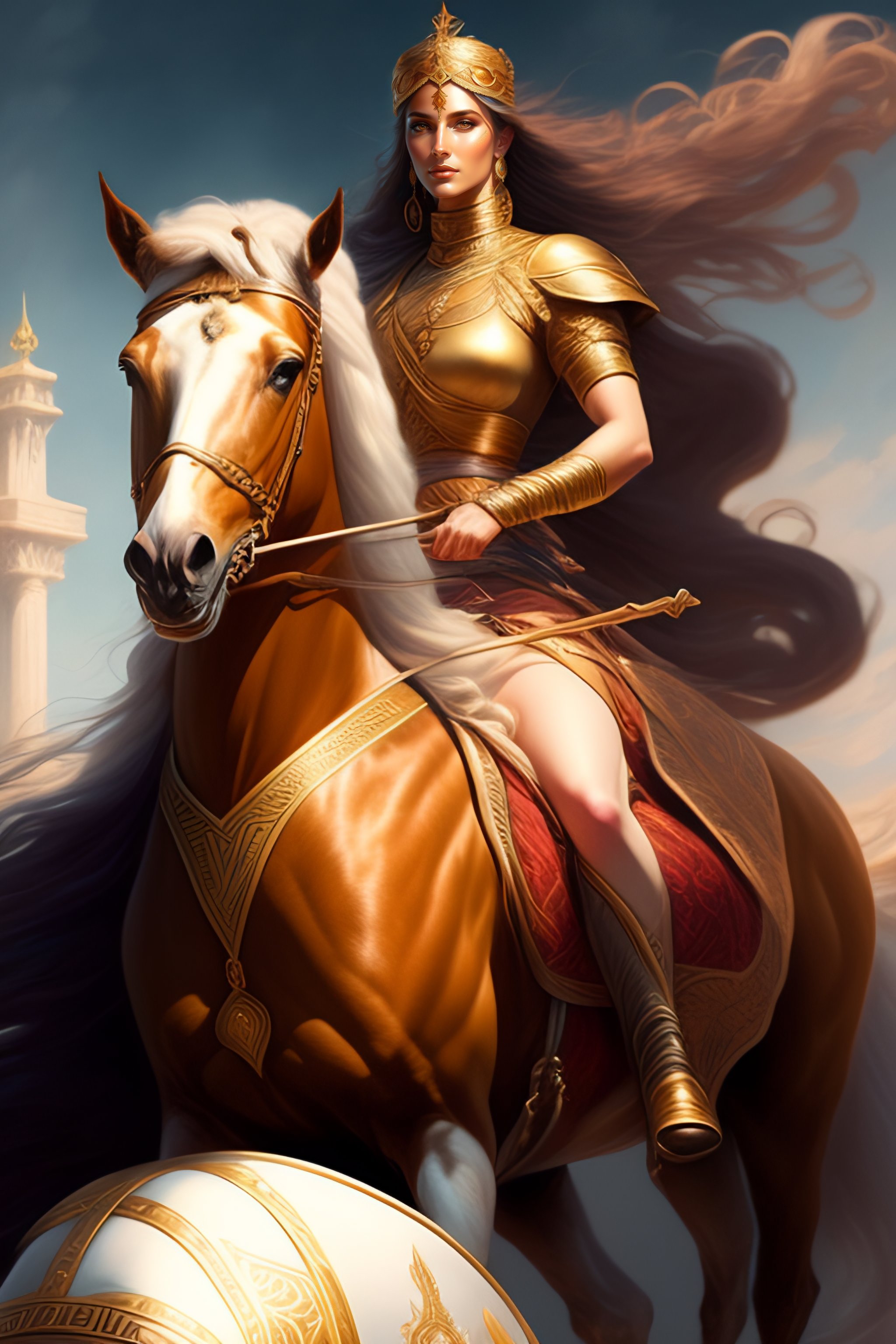 Lexica Image Of Greek Goddess Riding Horse D D Beautiful 