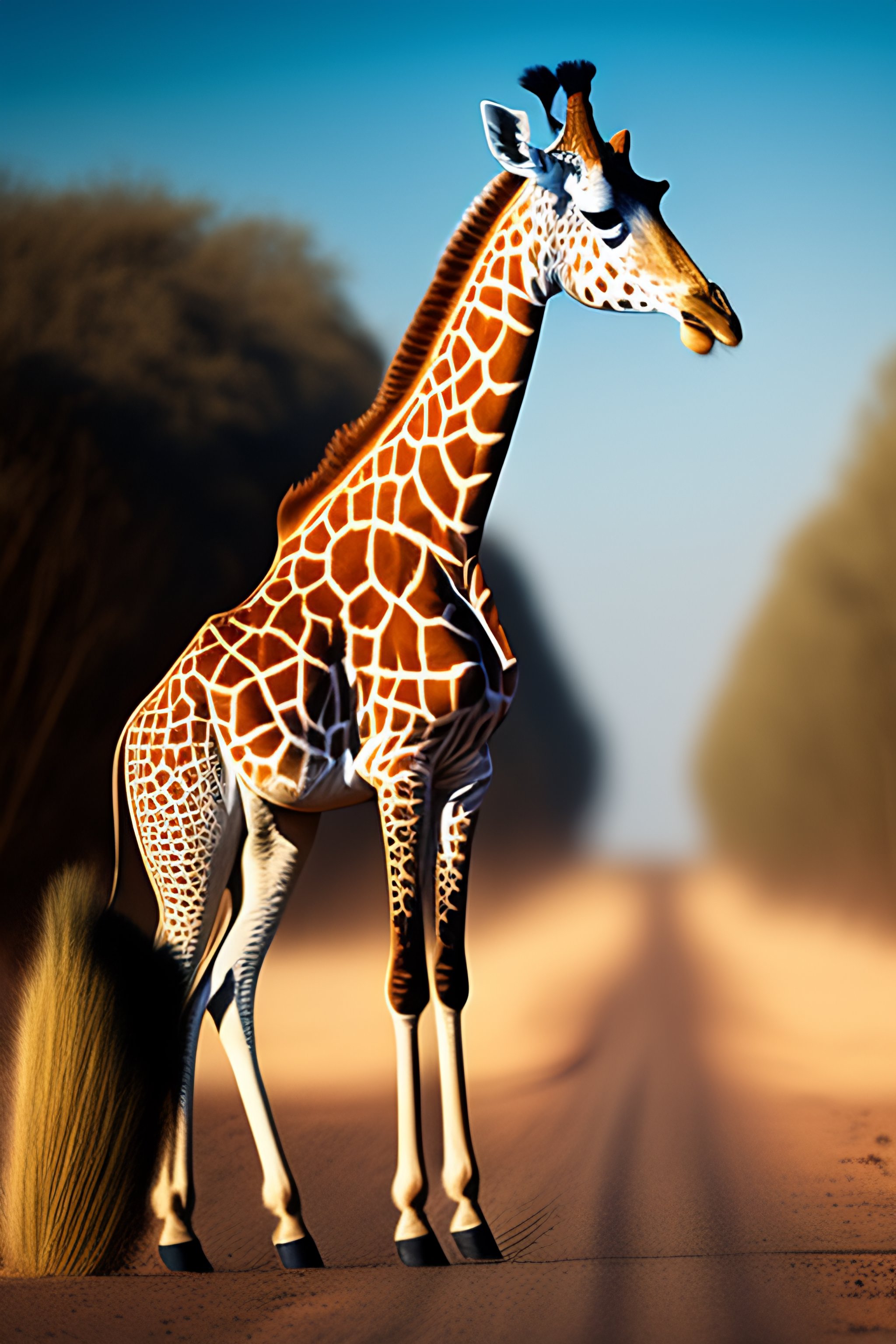 Lexica Giraffe wearing high heels