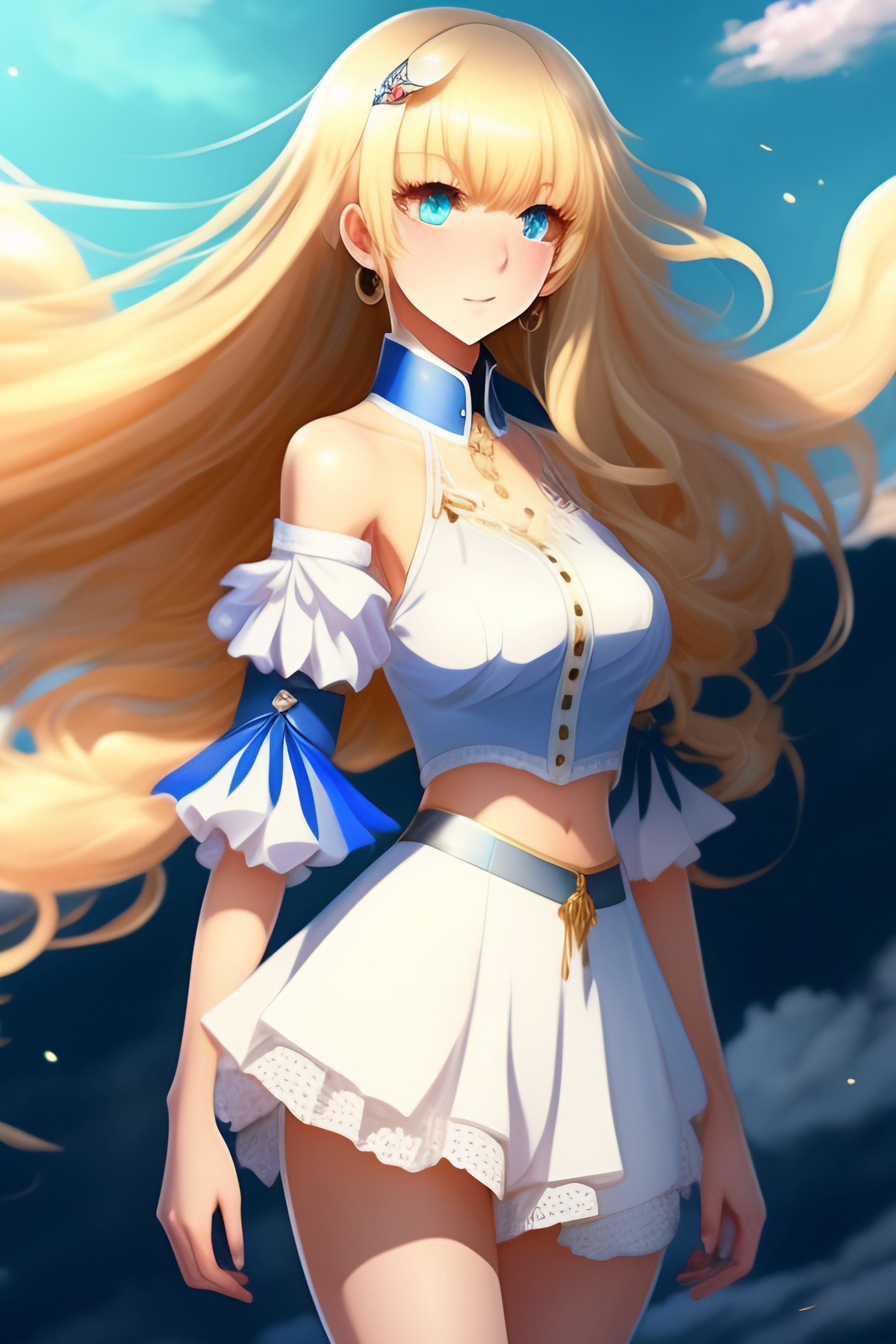 Lexica Fgo Anime Girl Blond Long Hair Blue Eyes And A Pretty Smile