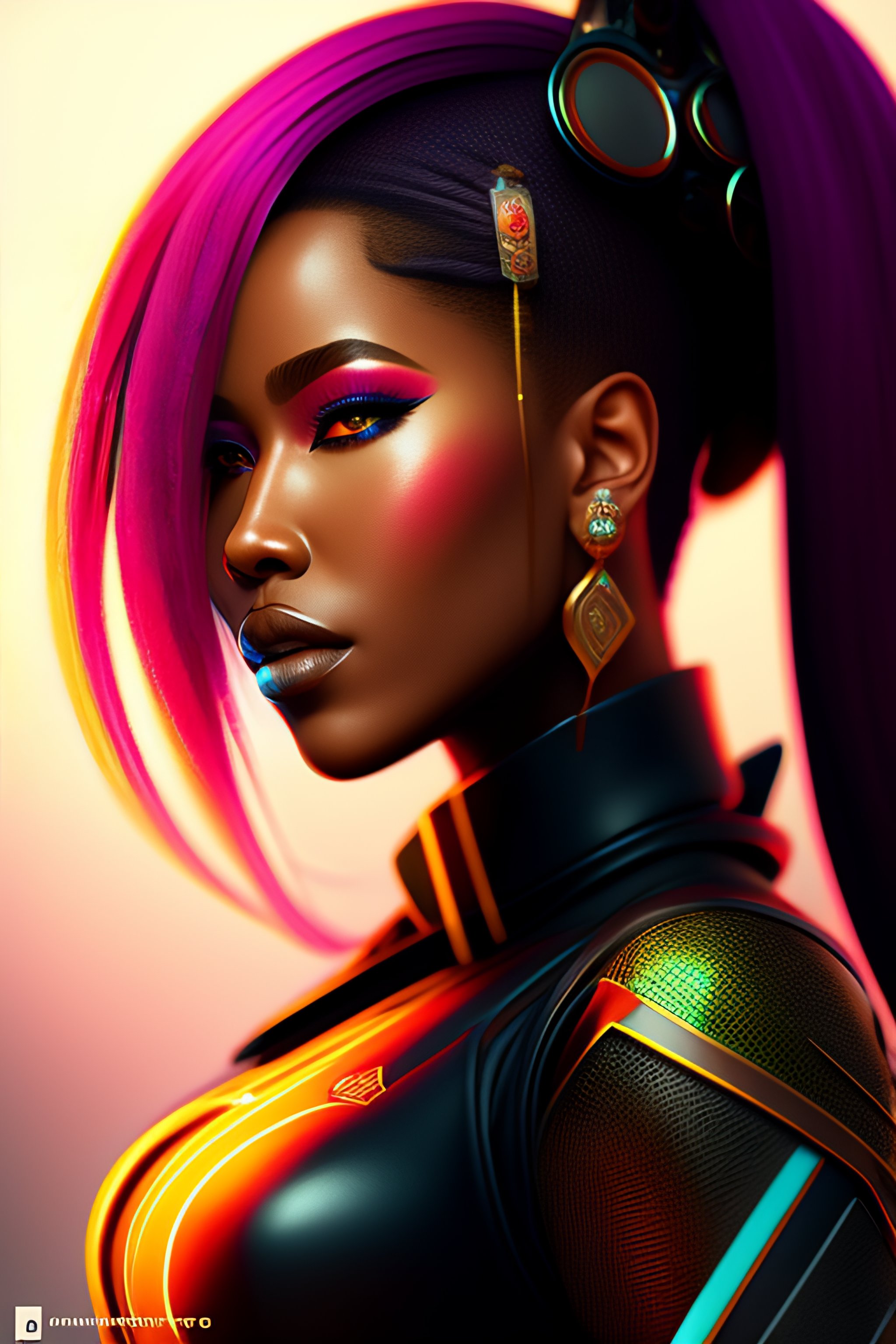 Lexica - Nicki ninaj as a Portrait of a cyberpunk cyborg ninja, third ...