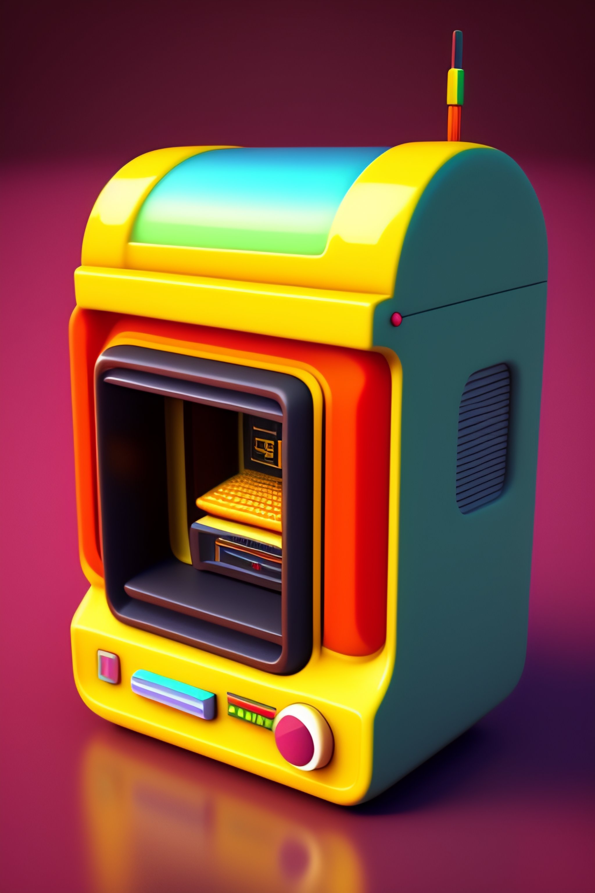 Lexica - 3D pixel retro tiny cute Macintosh computer render. Minimal ...