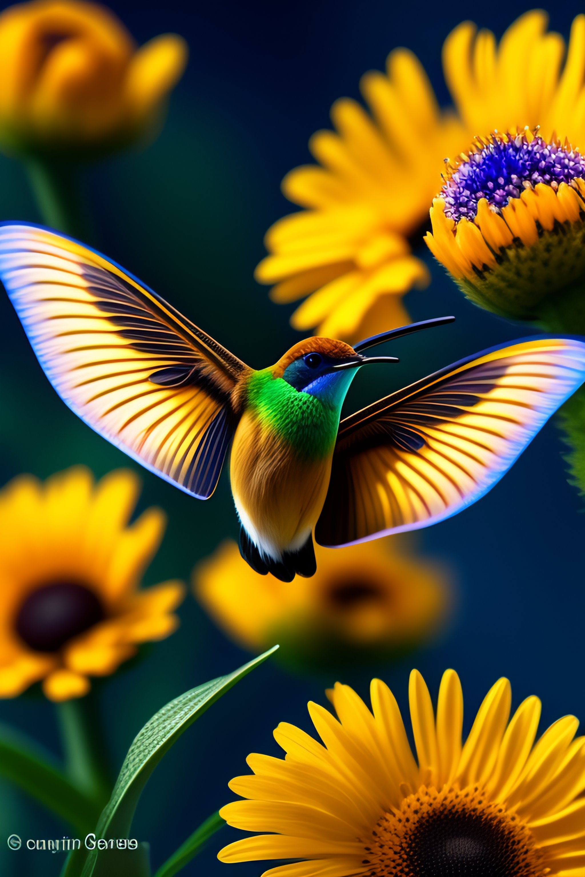Lexica - 2 colibri van Gogh