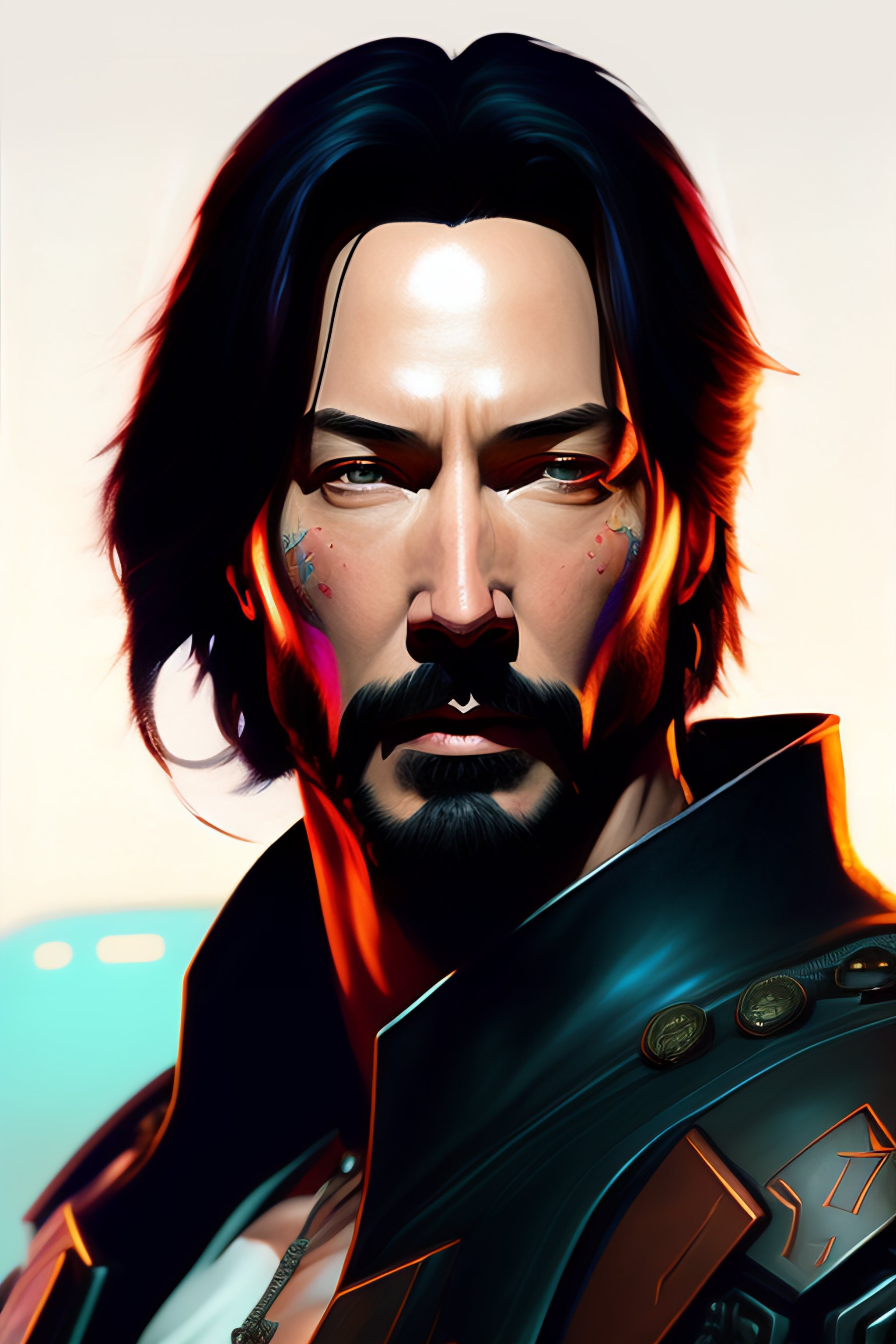 Lexica - A study of cell shaded portrait with keanu reeves face of ...