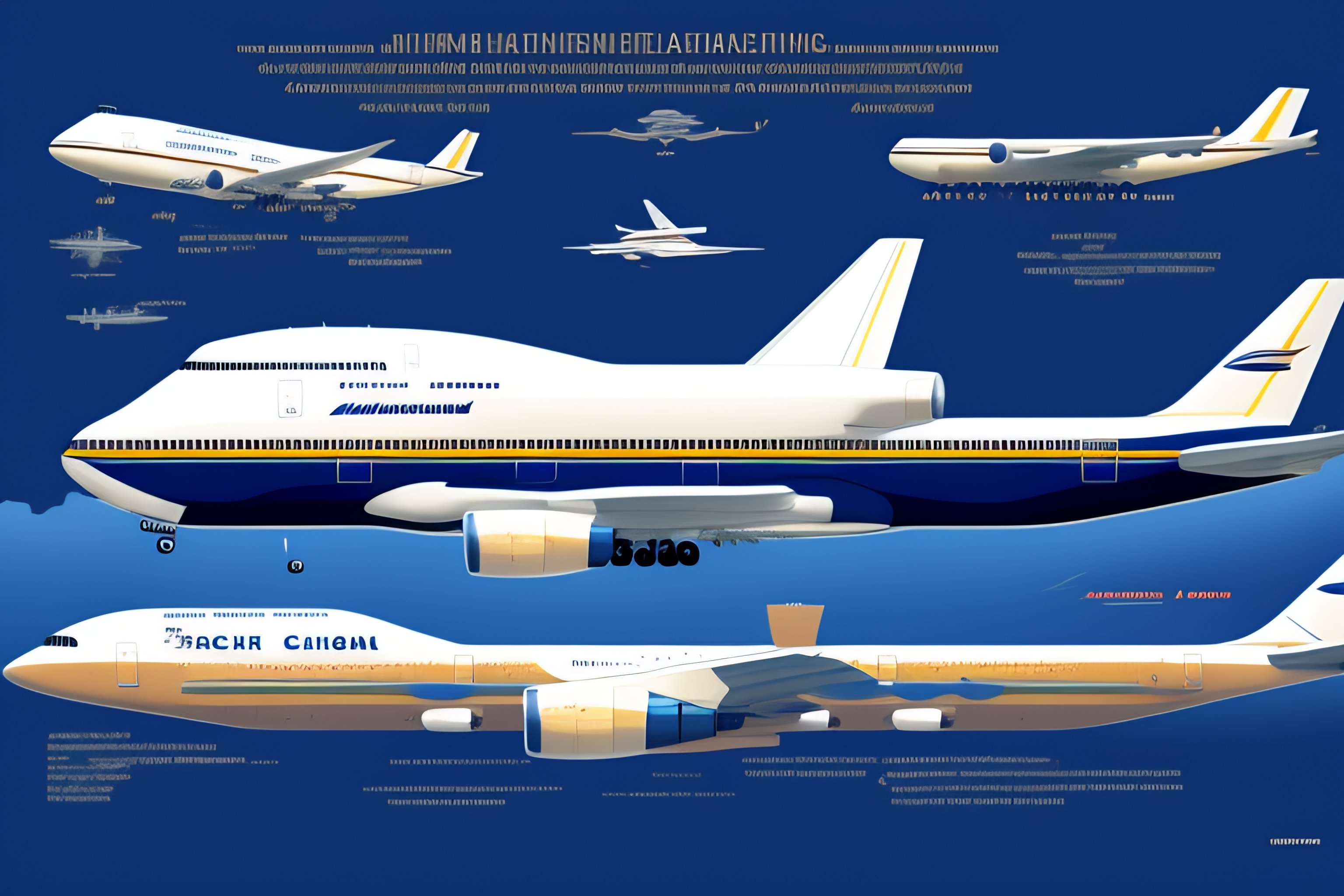 Lexica - Blueprint aircraft boeing 747 in detail with technical details