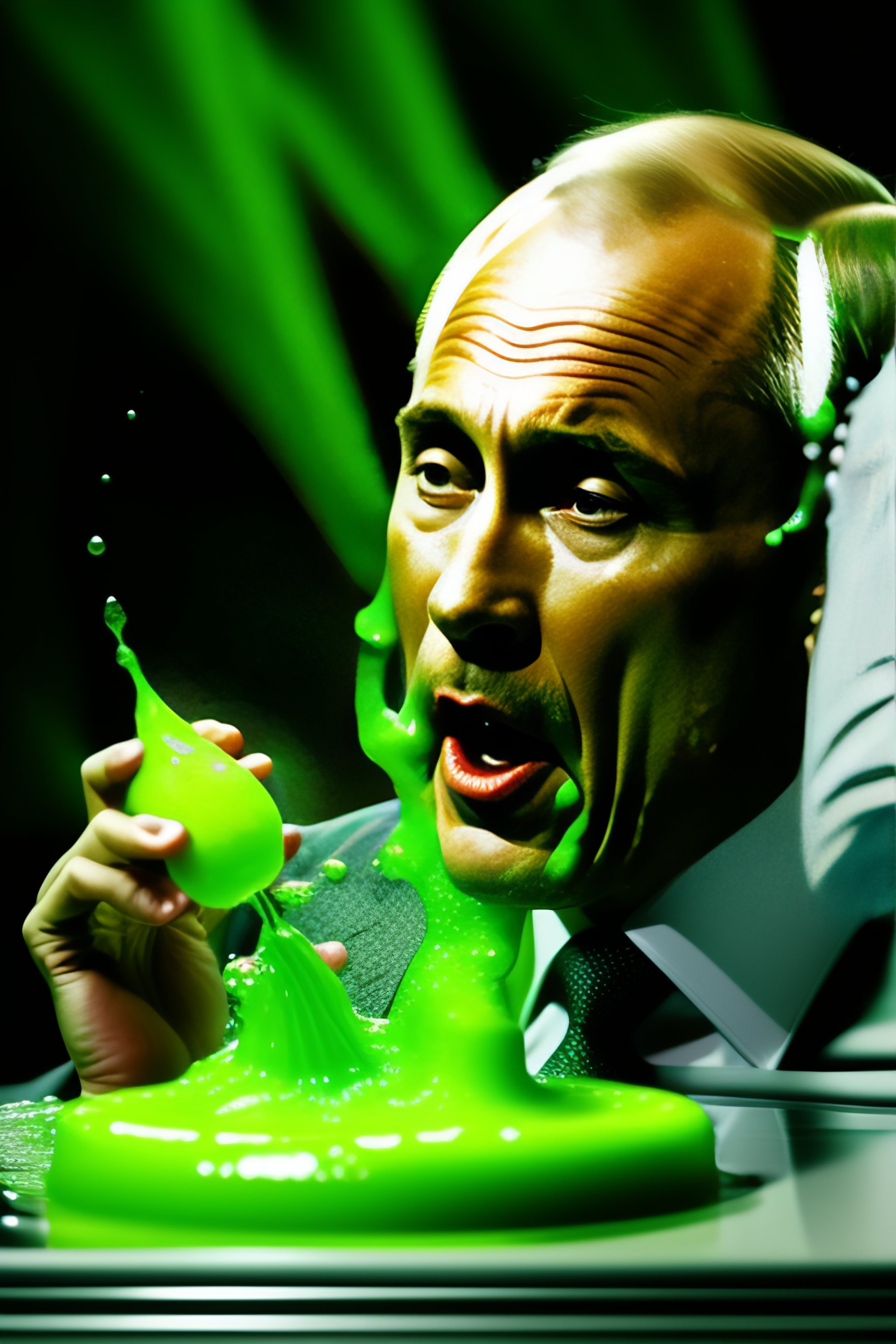 Lexica - Putin devouring green slime with his hands