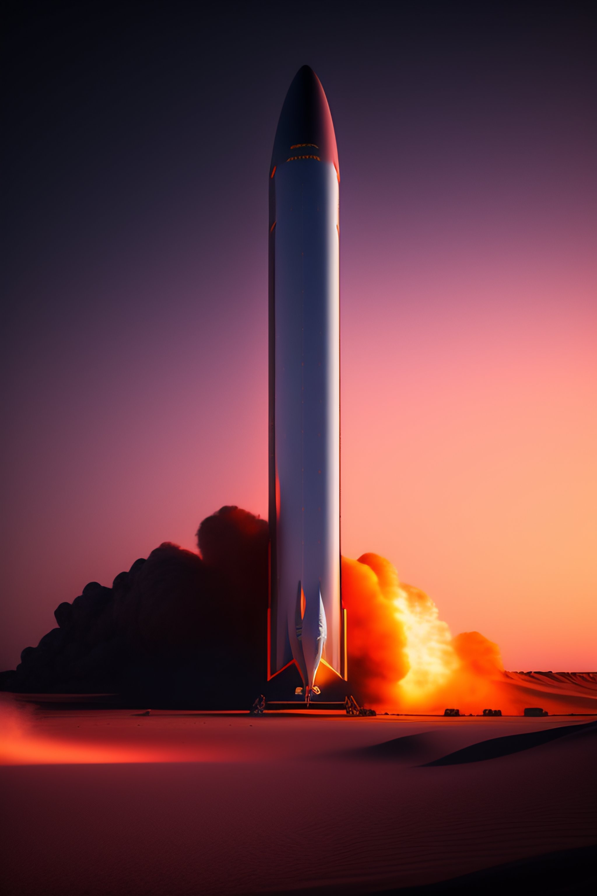 Lexica - 50mm Photograph of SpaceX starship designed by SpaceX landed ...