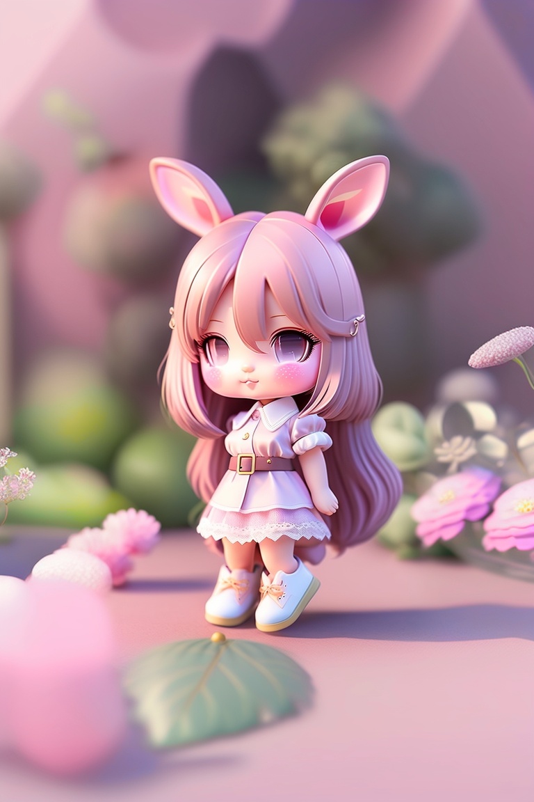 Lexica - Cute rabbit girl with two long ears, long hair, wearing a ...