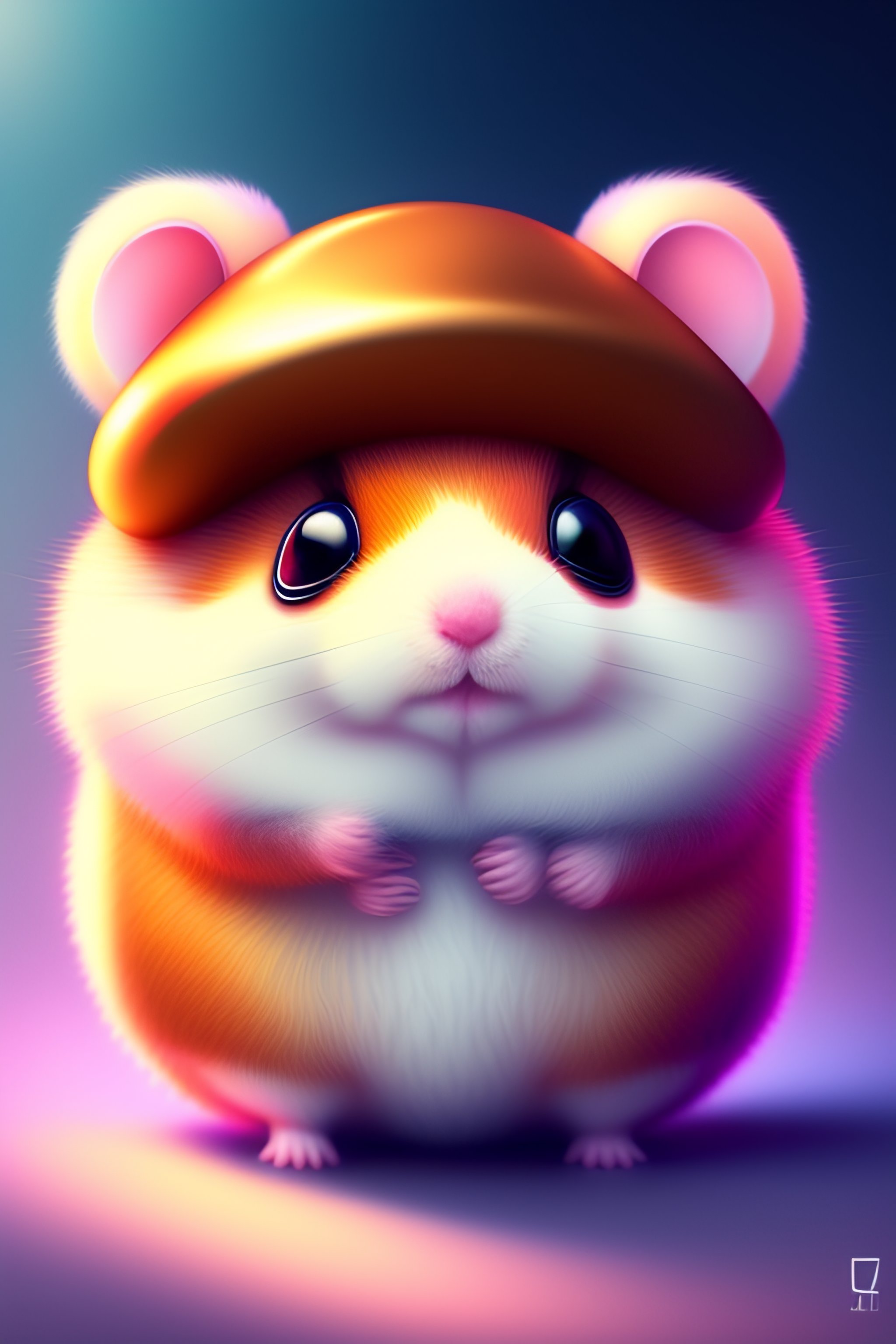 Lexica - CUTE AND ADORABLE CARTOON FLUFFY HAMSTER, HEART, CANDY, SPACE ...