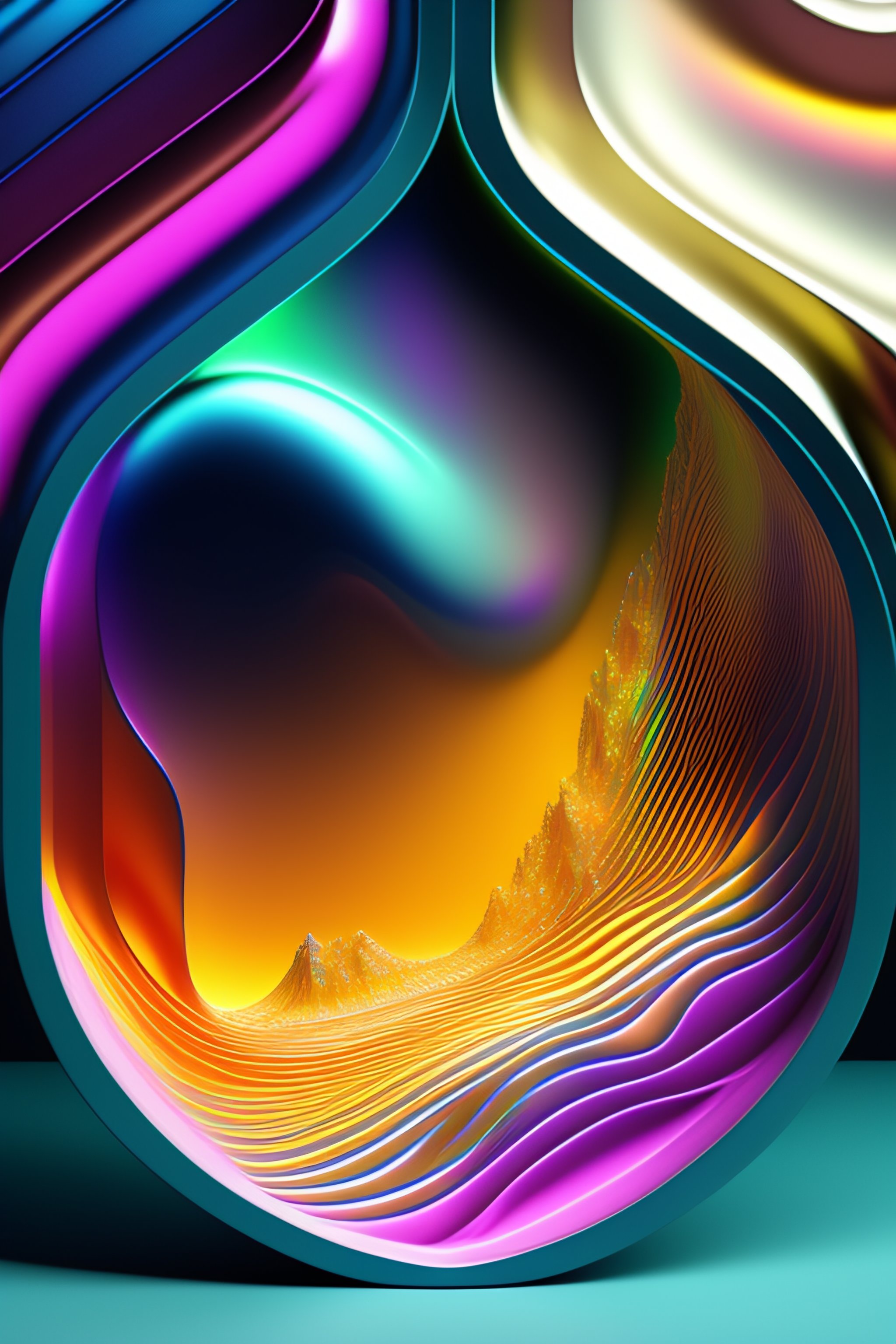 Lexica - A 3d abstract iridescent topographical terrain with overlayed ...