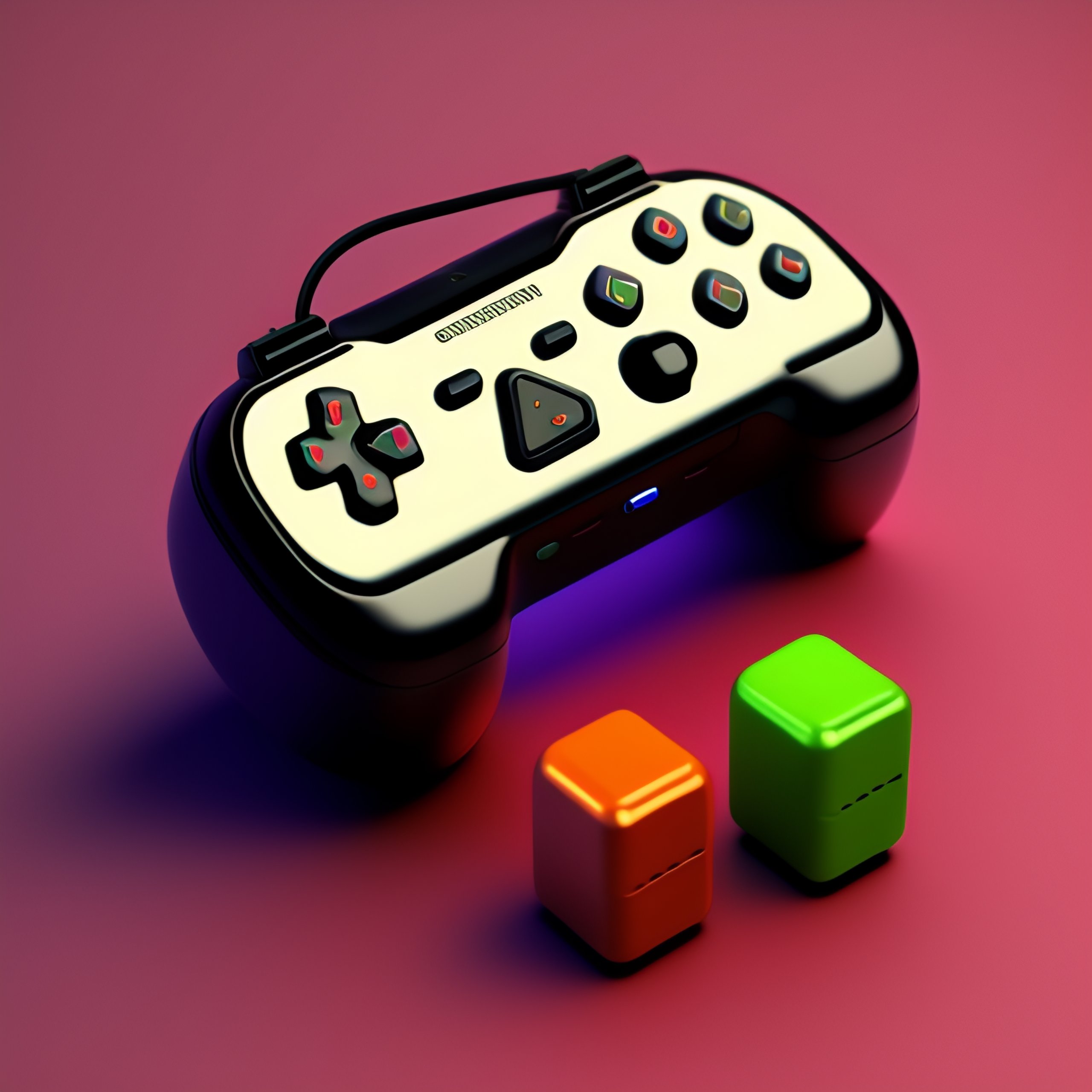 Lexica - Isometric render of a videogame controller