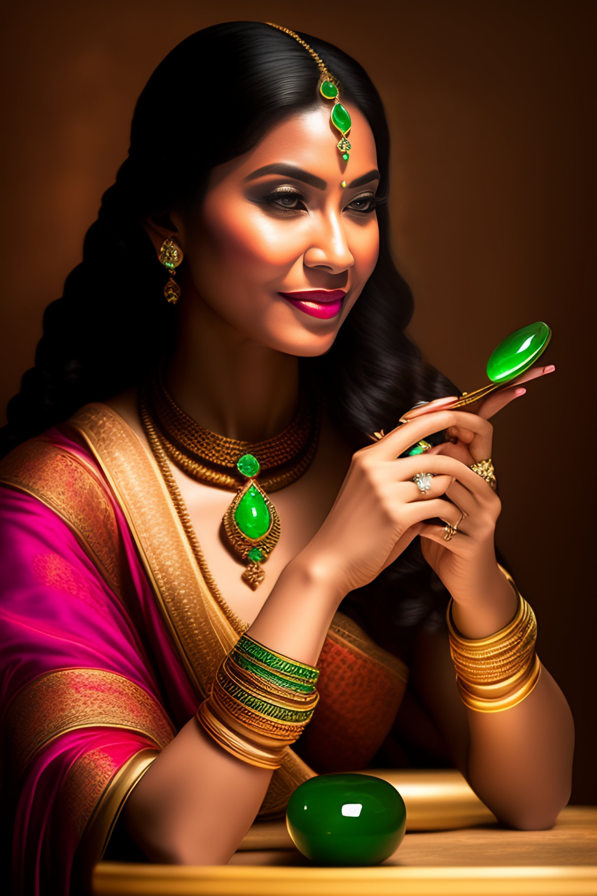 Lexica Woman wearing a jade bracelet