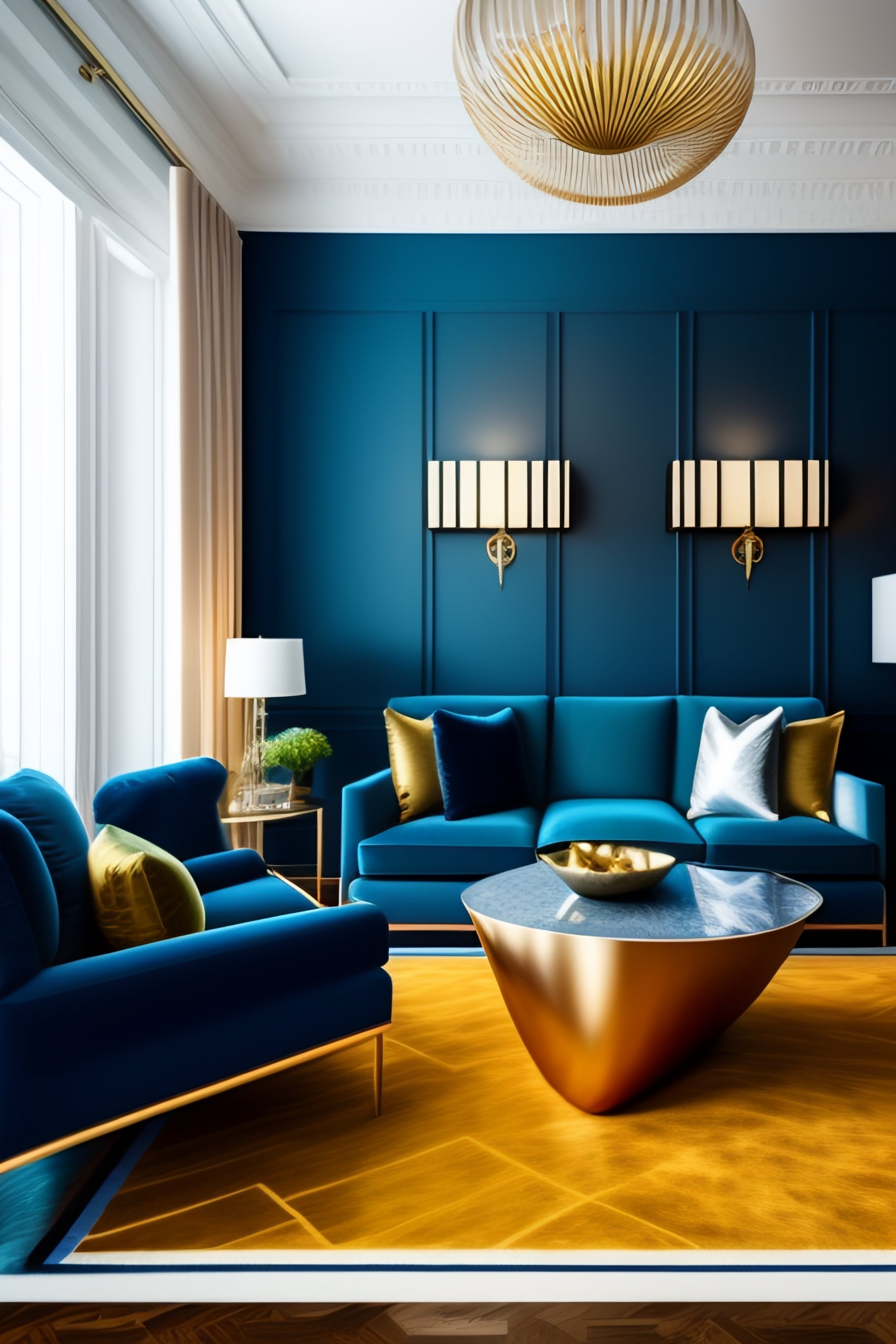 Lexica - Living room interior design in Memphis style design, interior ...