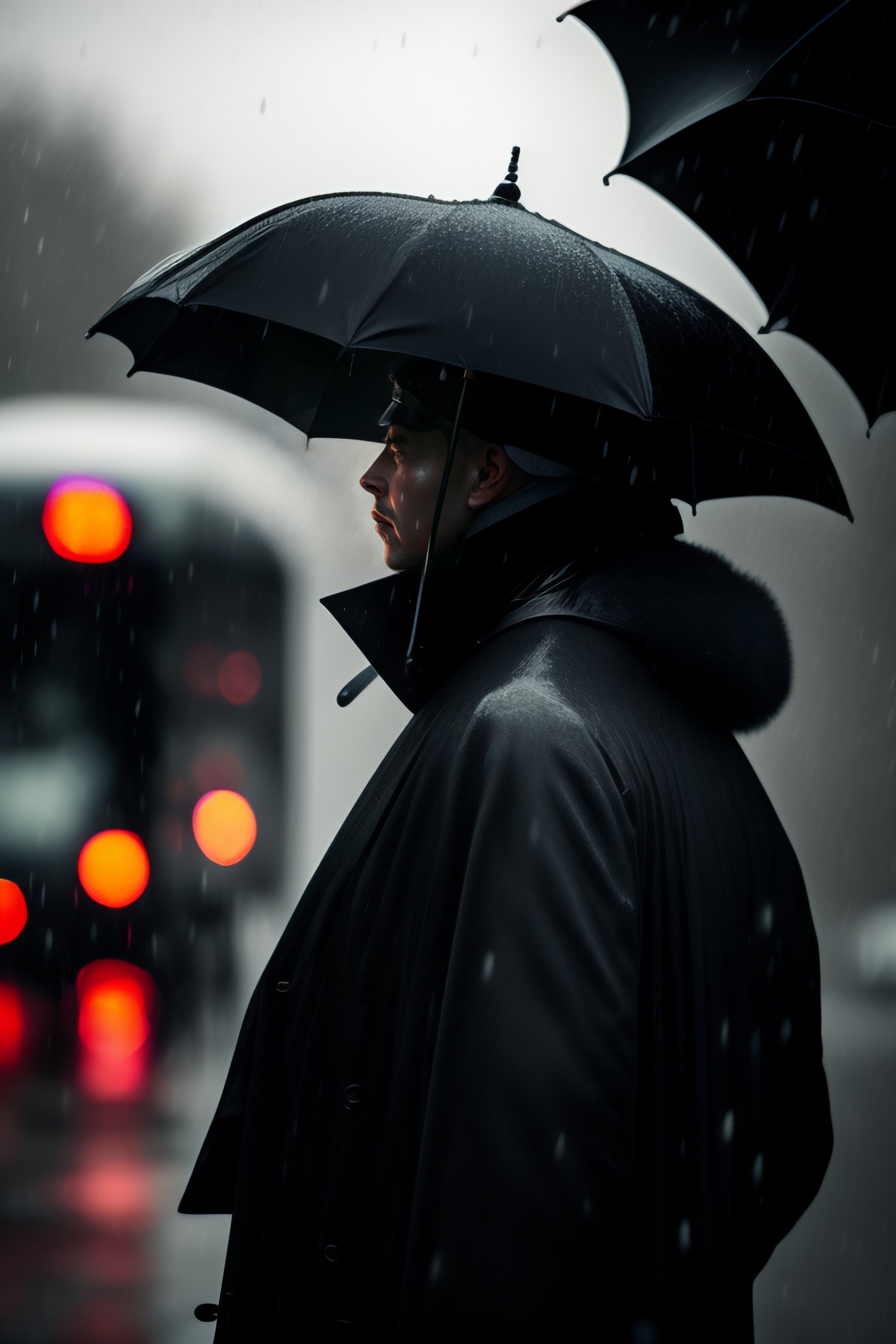 Lexica Black and white old portrait style painting of a man with no