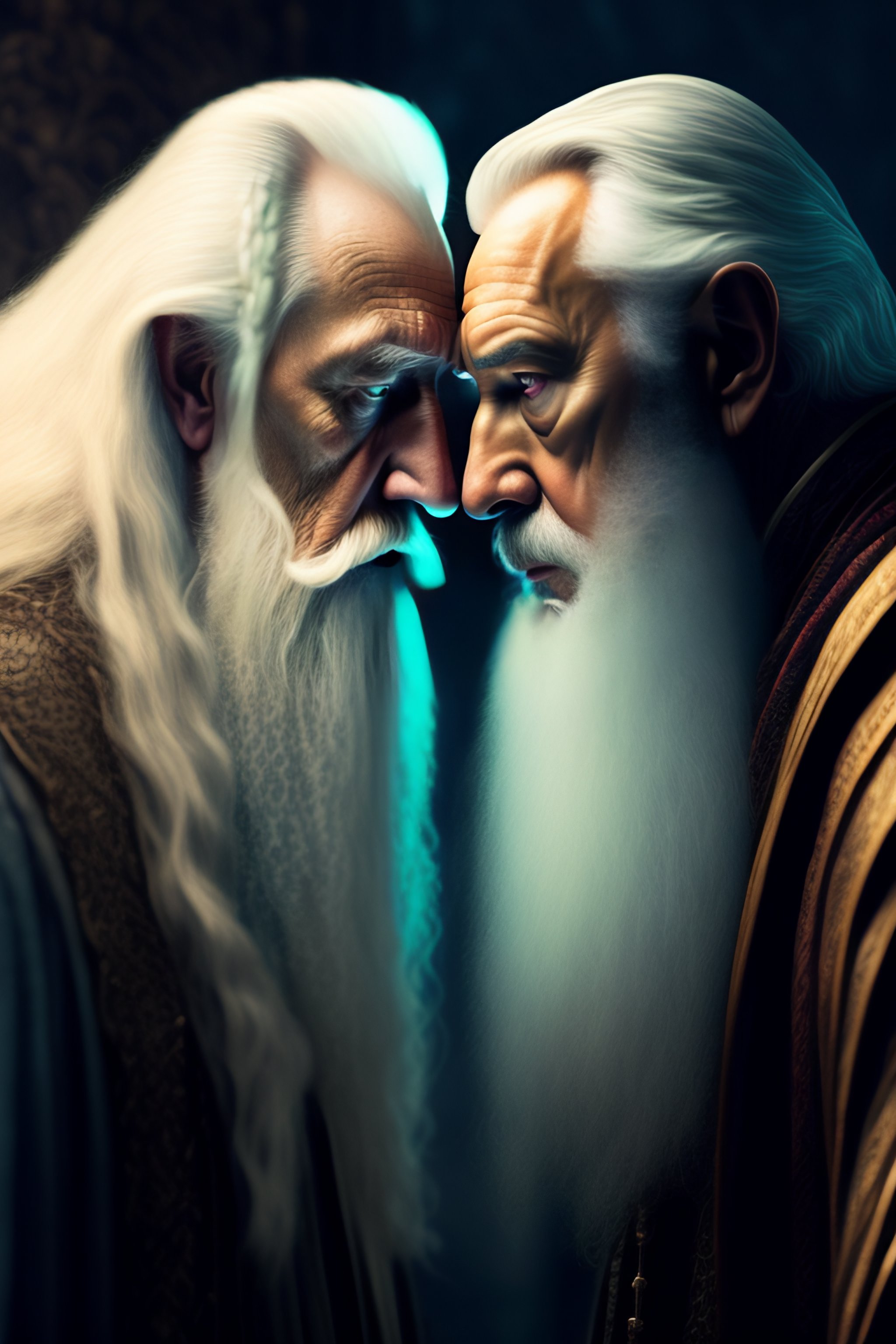 Lexica - Dumbledore and Gandalf standing opposite each other looking ...