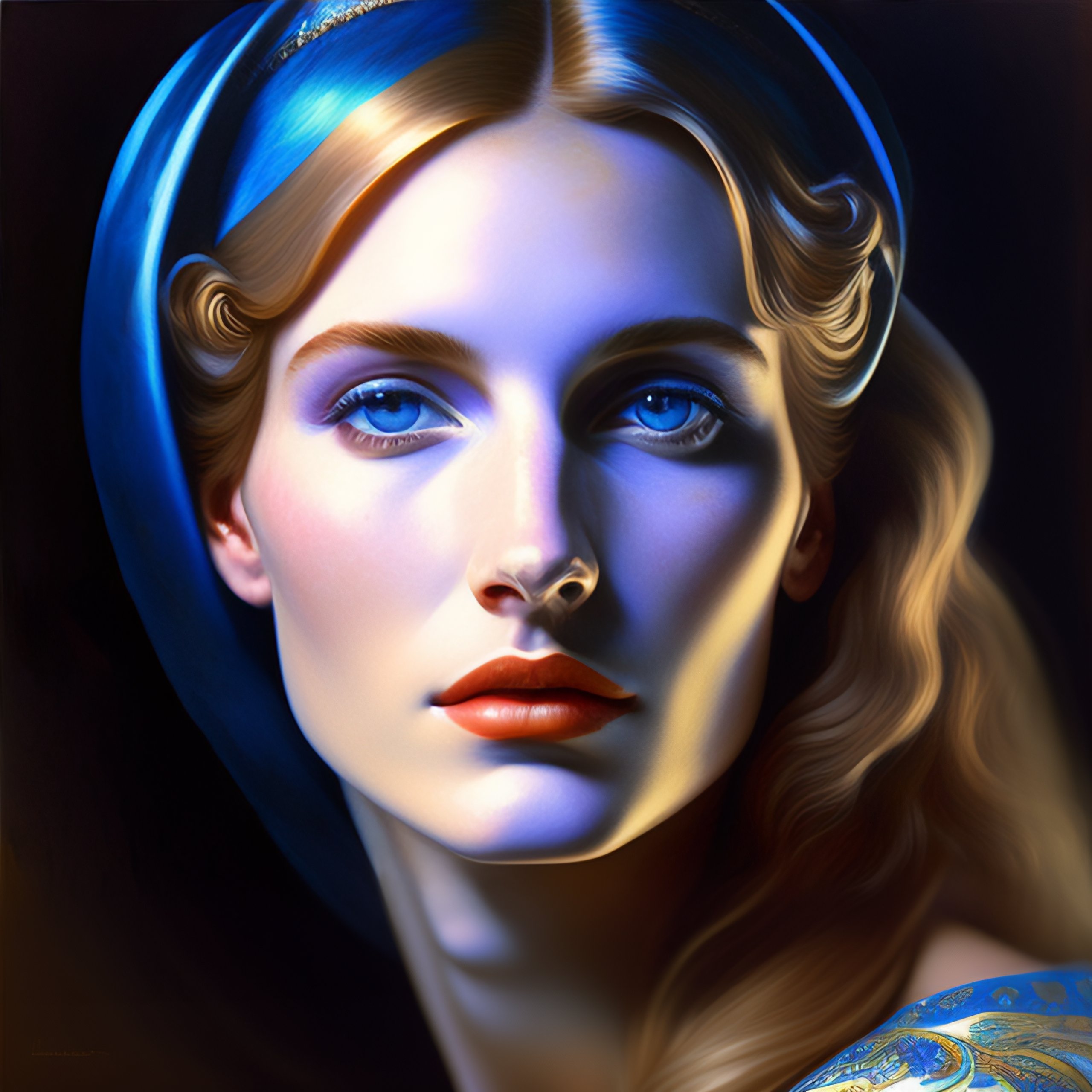 Lexica - Hyperrealist portrait of jester died by david hockney and ...