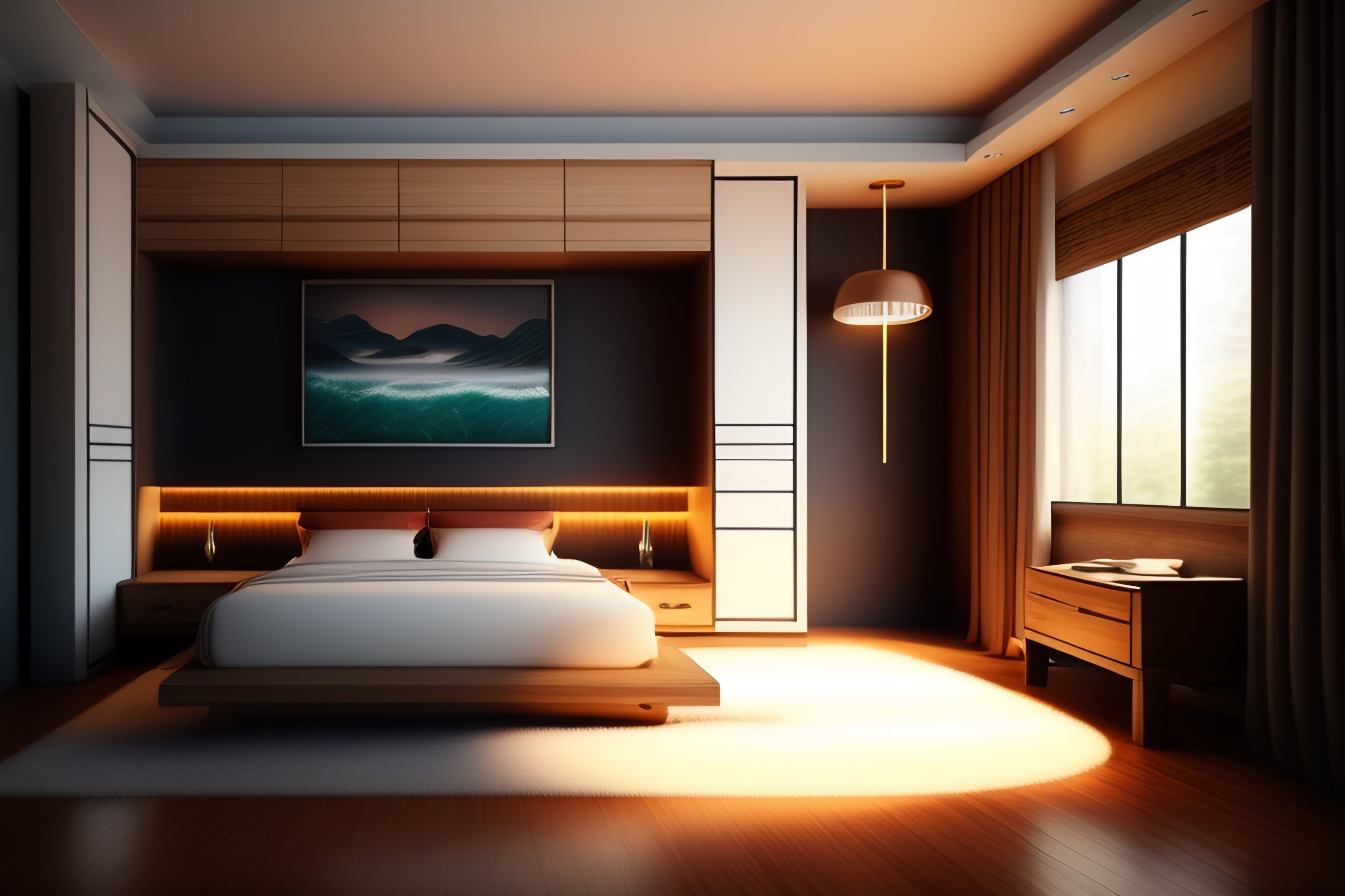 Lexica - Bed room with many draw